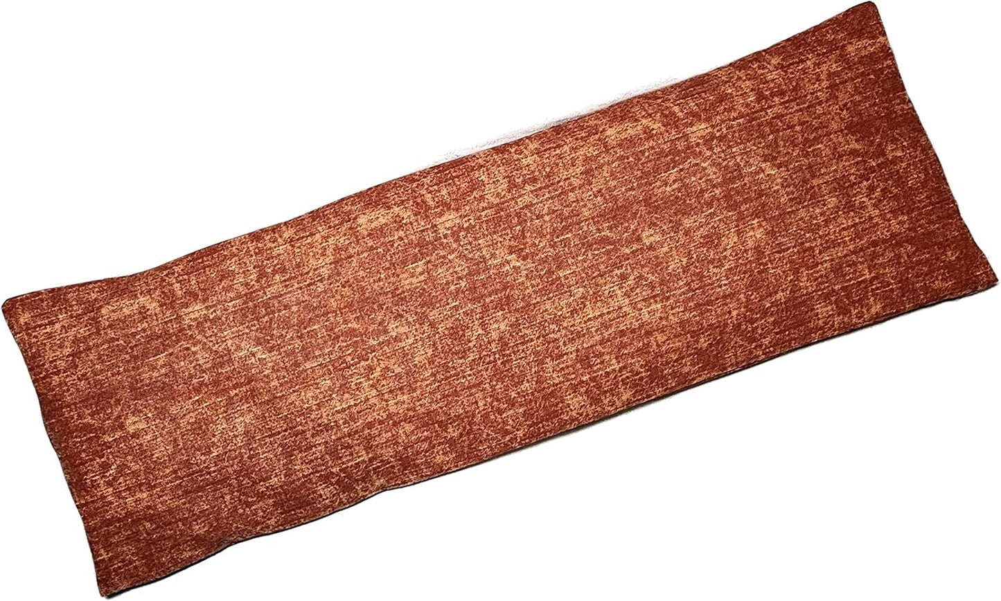 Microwavable Corn Filled Heating Pad and Cold Pack/Washable 100% Cotton Cover (Cross Hatch - Rust, 5.25in W x 17.25in L)