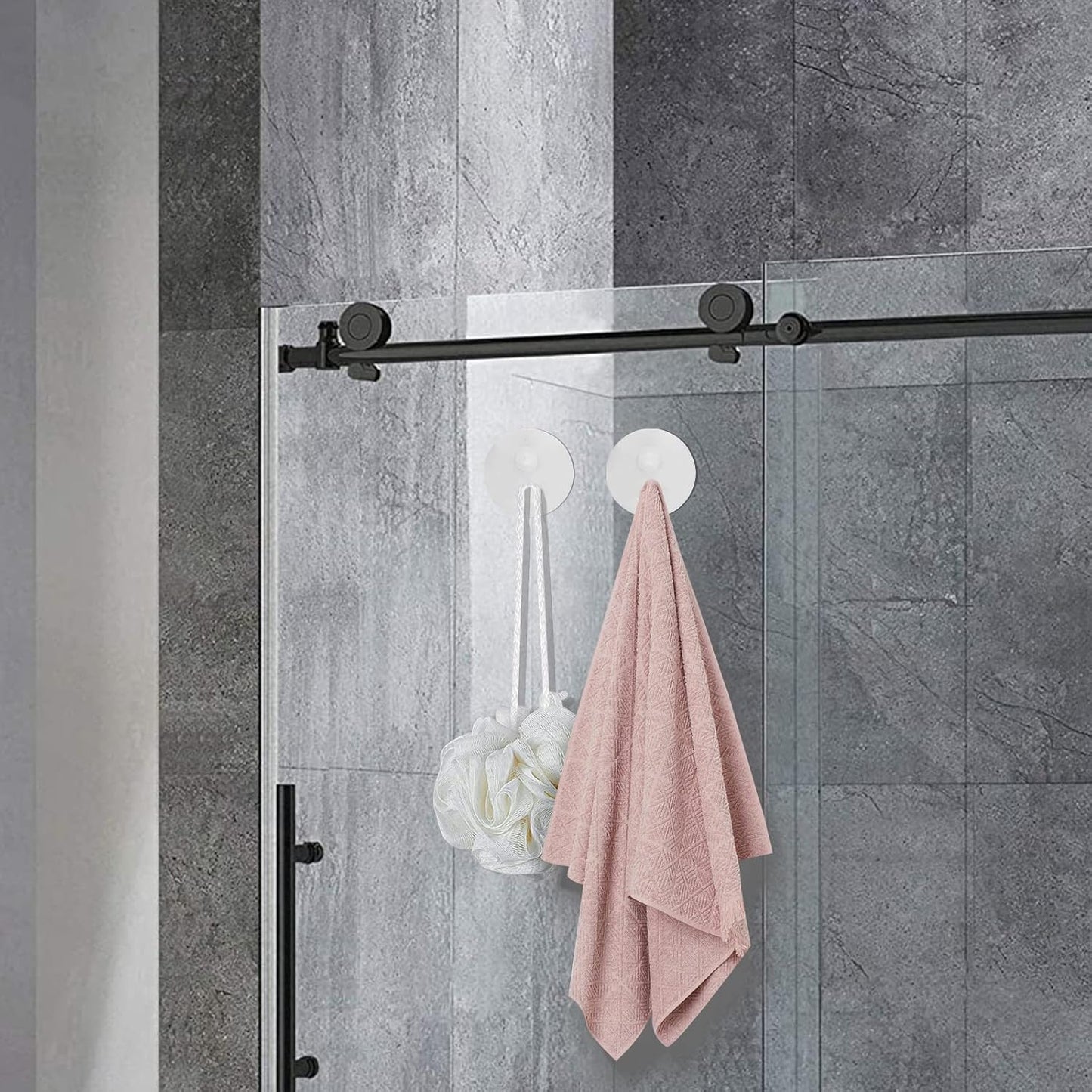 4 PCS Suction Cup Toothbrush Holder for Mirror, Electric Toothbrush Hanger Wall Mounted for Bathroom, Waterproof Multifunctional Hook for Towel, Key and Razor White