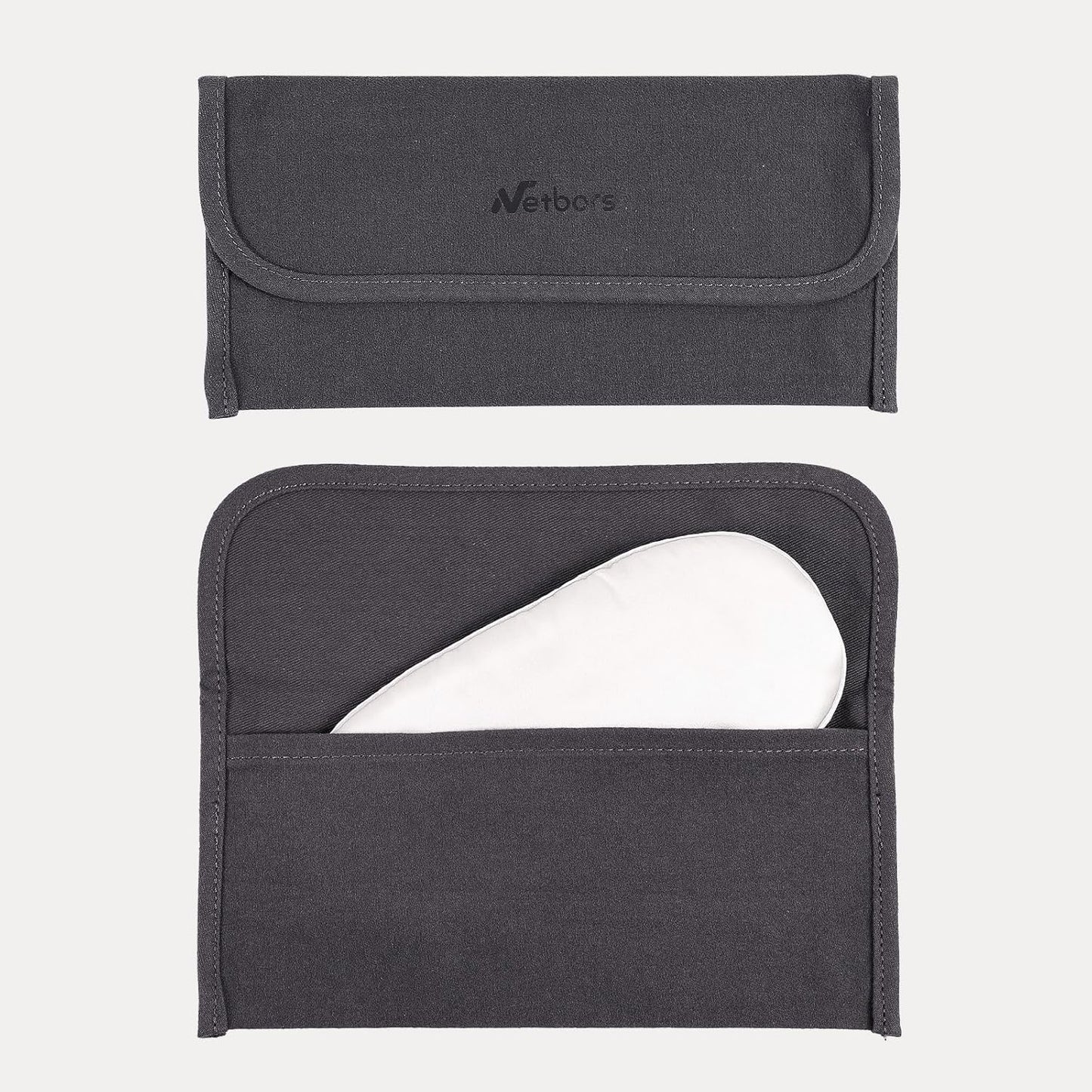 Luxury Silk Sleep Mask with 22mm Mulberry Silk, Velvet Elastic Band, Heat Therapy Pocket, and Travel Pouch, White Color