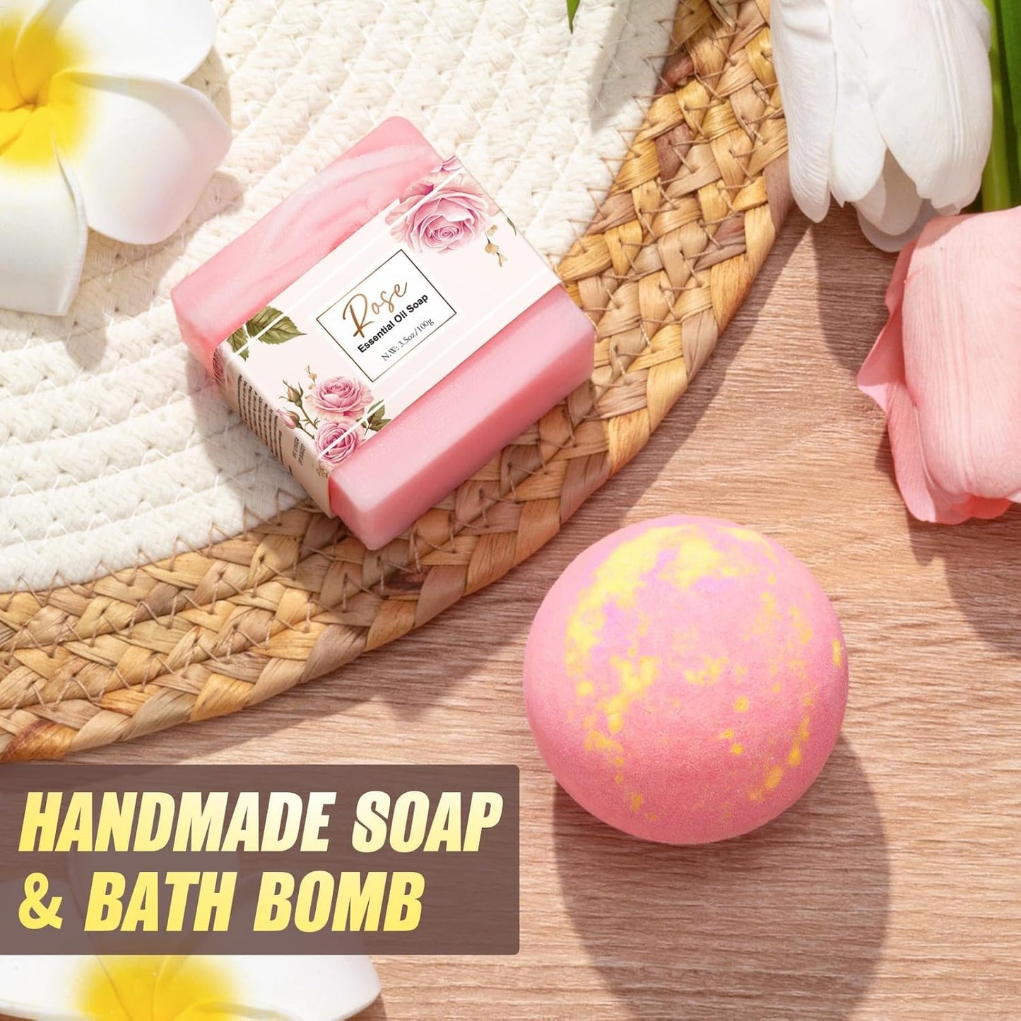 Birthday Gifts for Women Self Care Get Well Soon Gifts, Rose Relaxing Spa Gifts Box Care Package Basket w/ Luxury Flannel Blanket 40 oz Tumbler, Christmas Gifts Set for Mom Her Wife Girlfriend Sister