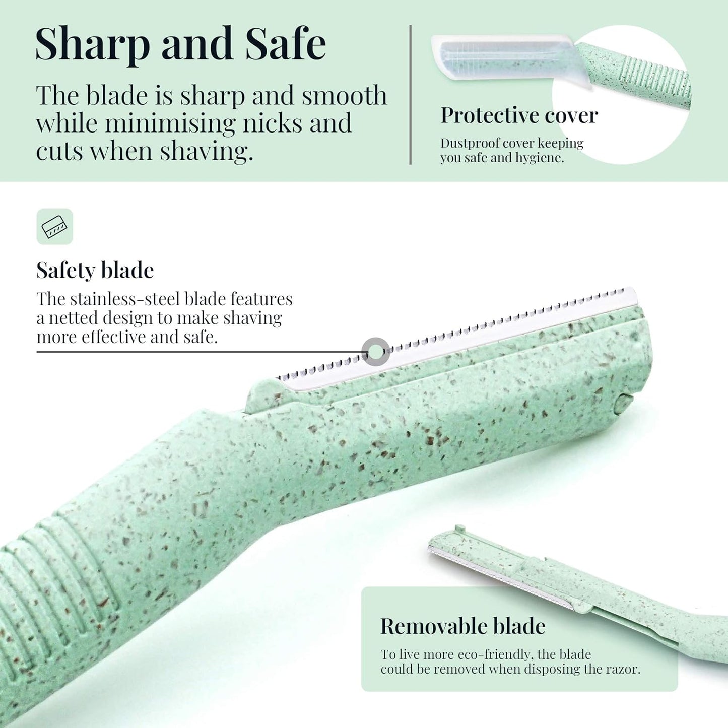 ennva Eyebrow Razor for Women | Dermaplane Facial Razor for Face | Hair Trimmer Face Razor for Body Use | Multipurpose Facial Hair Removal Disposable Blades Eyebrow Tool - 6pcs