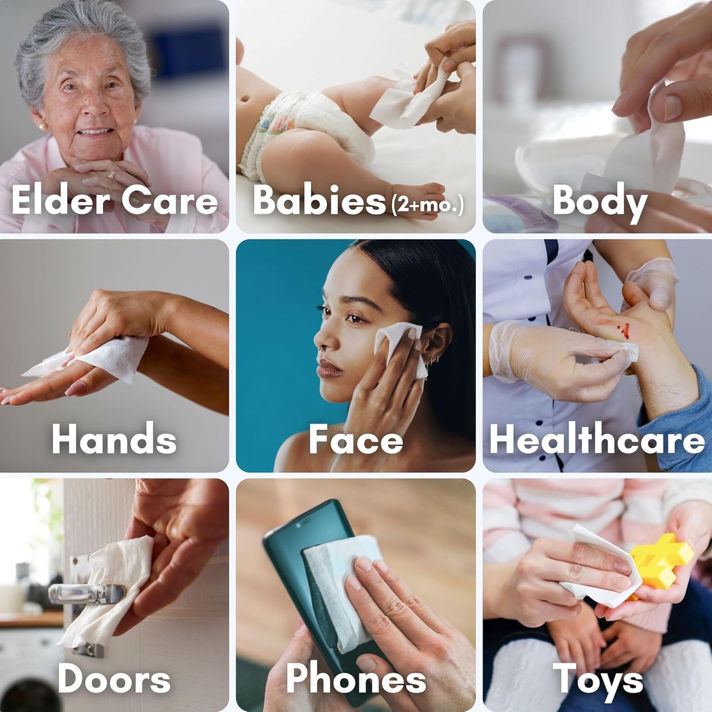 Nurture XL Antibacterial Body & Hand Wipes | Alcohol-Free Antiseptic Wet Sanitizer Towelettes for Germ Removal, Disinfecting Skin, Sanitizing Hands |Cleaning Cloths | Adults & Baby | Thick & Strong