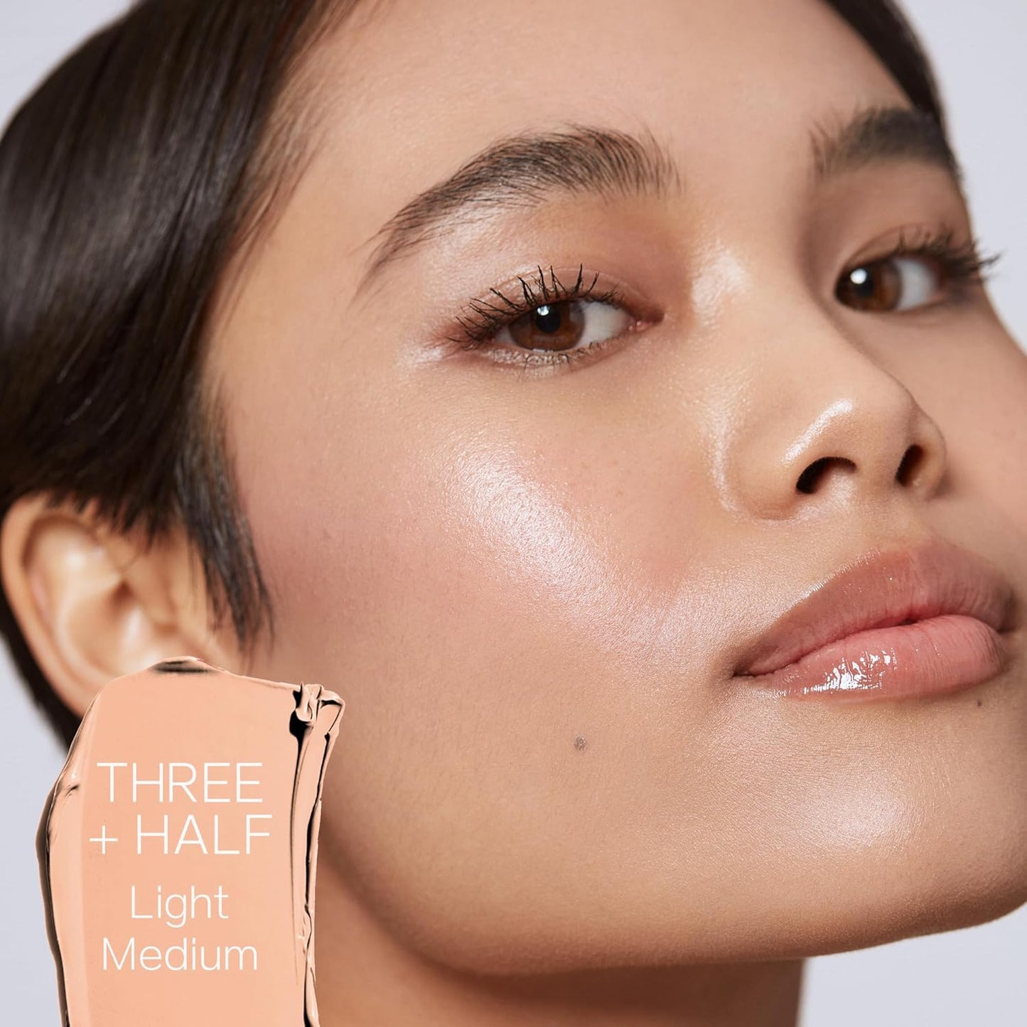 Saie Slip Tint Tinted Moisturizer with SPF 35 - Light Coverage, Glowy Skin Tint & Mineral Sunscreen for Face with Hydrating Hyaluronic Acid - Summer Makeup Essential - Shade Three + Half (1.35 oz)