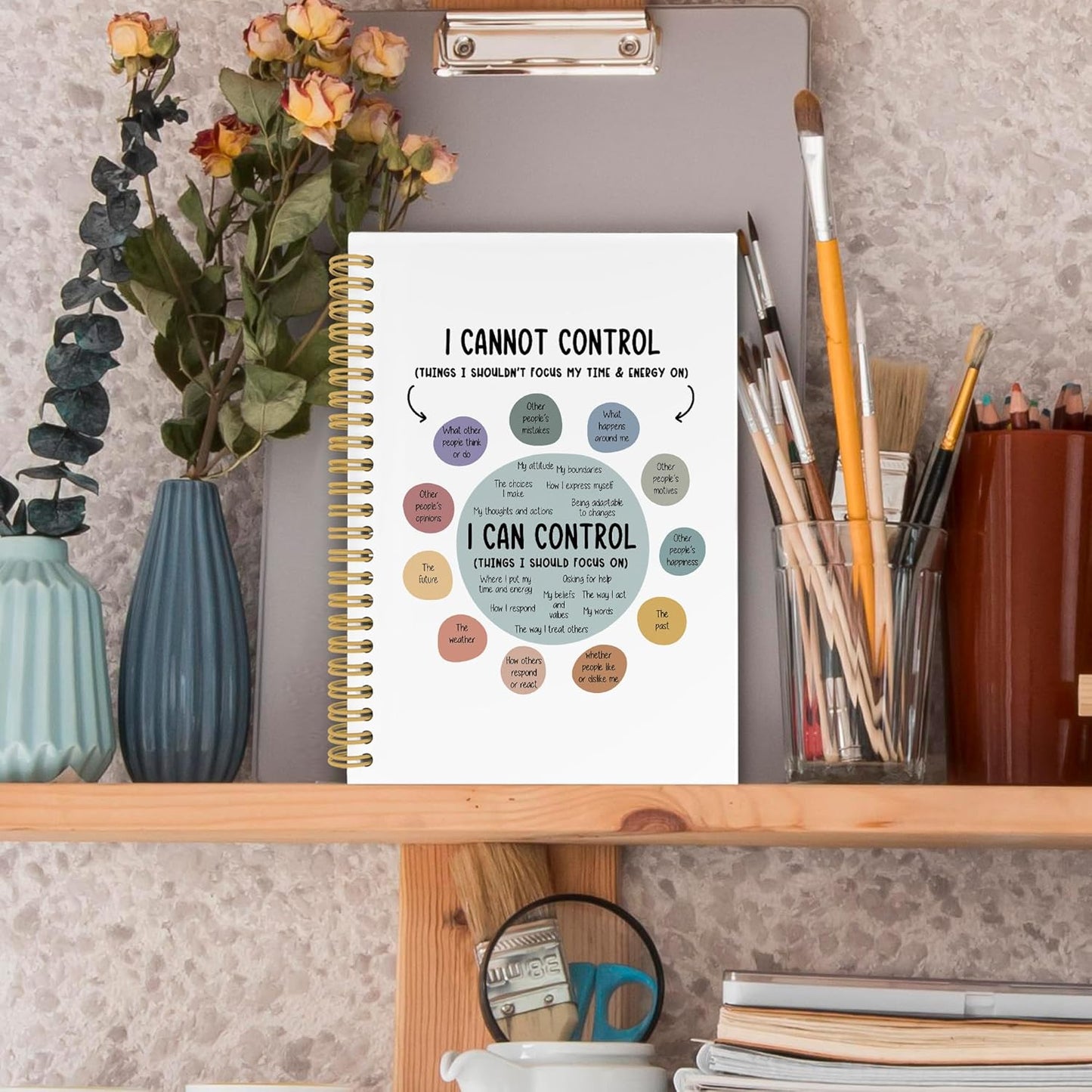 XPH Mental Health Spiral Notebook, Psychology Gifts Journaling Notebook for Note Taking, Therapist Hardcover Journals for Therapy Office 160 Pages 5.5 x 8.3 Inch, Mental Health Gifts for Women Men