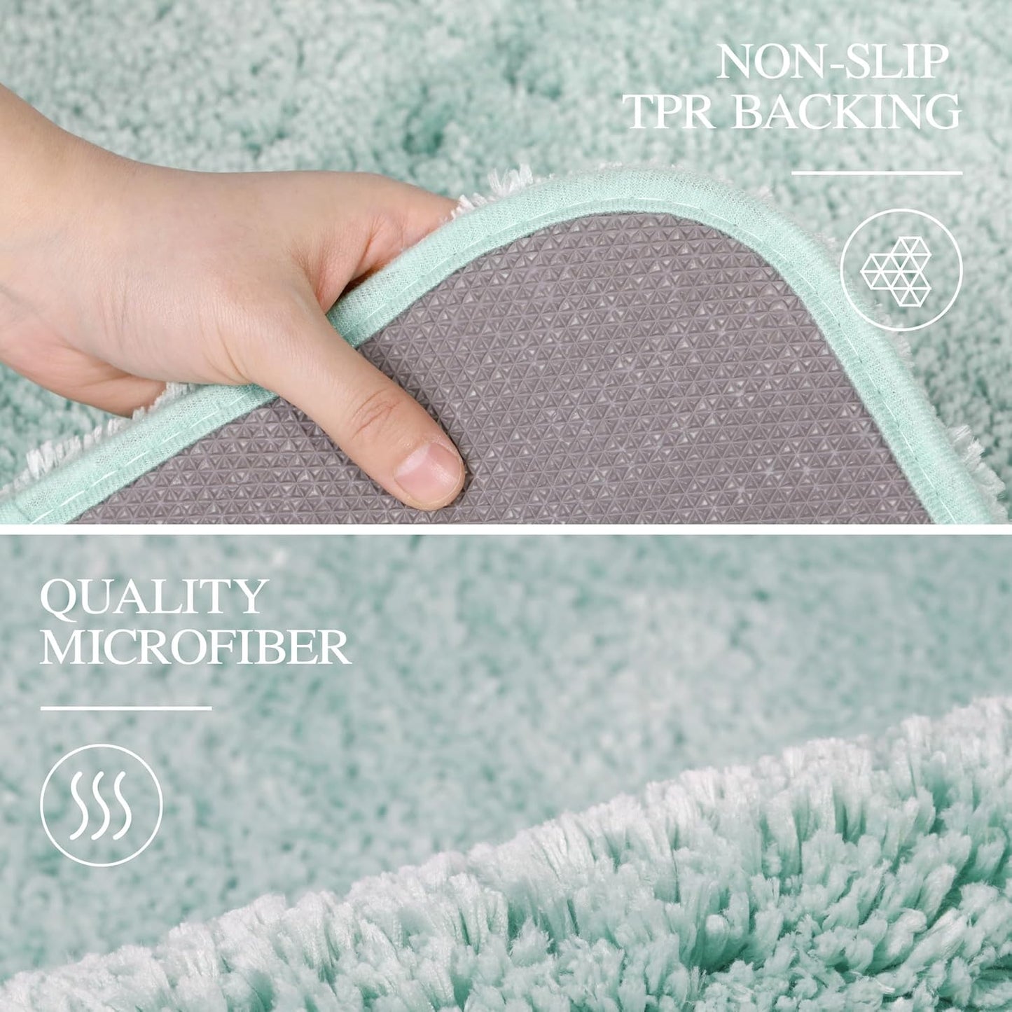 Walensee Large Bathroom Rug (24 x 48, Aqua) Extra Soft and Absorbent Shaggy Bath Mat Machine Washable Microfiber Non Slip Luxury Floor Mat