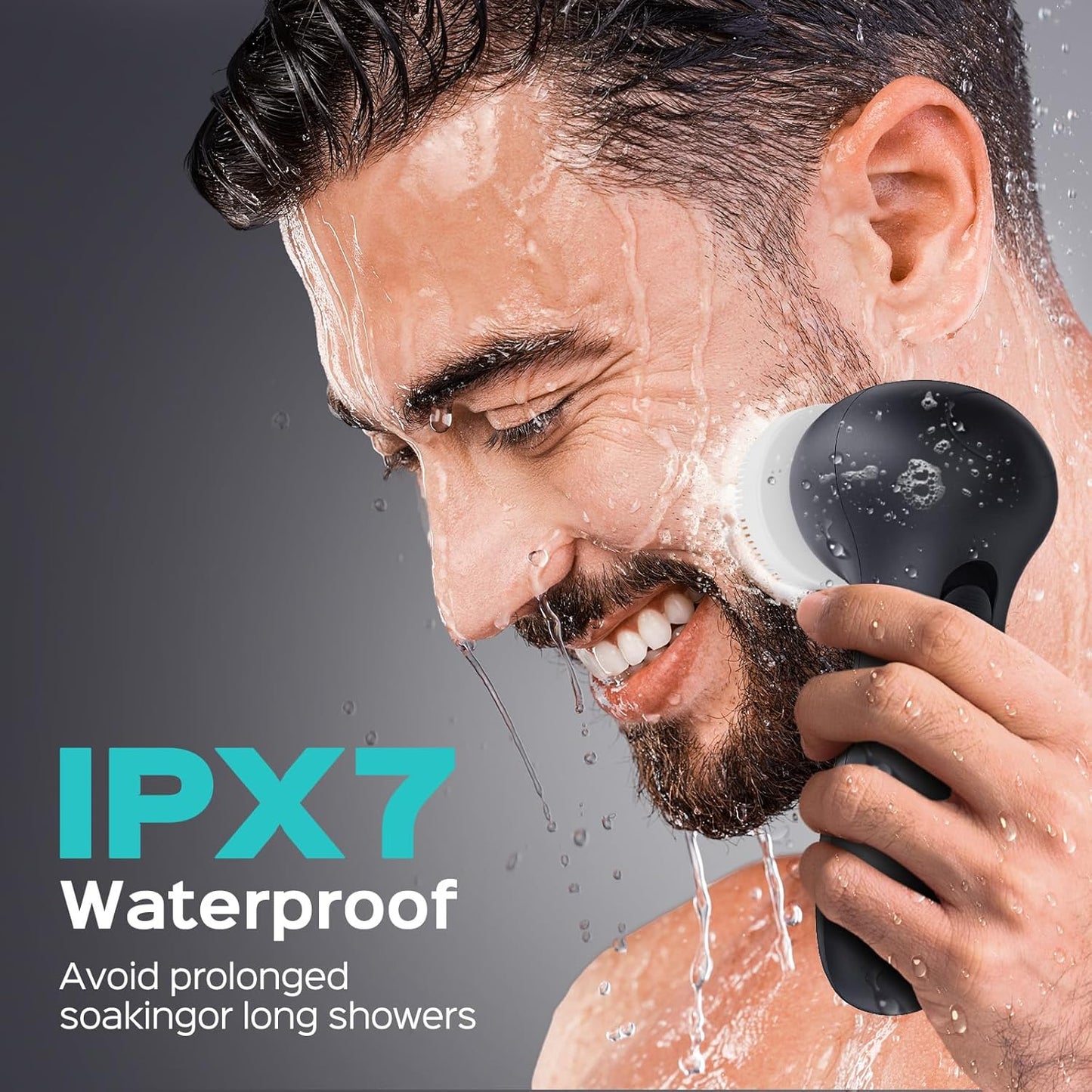 COSLUS Face Scrubber Facial Cleansing Brush: 2 Speed Adjustable Face Cleansing Brush for Sensitive Skin, Beard Care - Deep Cleansing & Gentle Exfoliating, Portable for Travel & Shower, for Men Teens