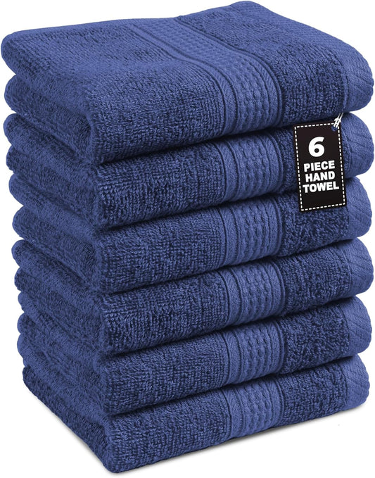 LANE LINEN 6 Pack 100% Cotton Hand Towels (12"x12") - Ring Spun - Quick Dry, Soft & Absorbent Hand Towels Set of 6 - Hotel, Spa, Beauty, Gym, Bathroom - Remains Soft After Multiple Washes - Taupe