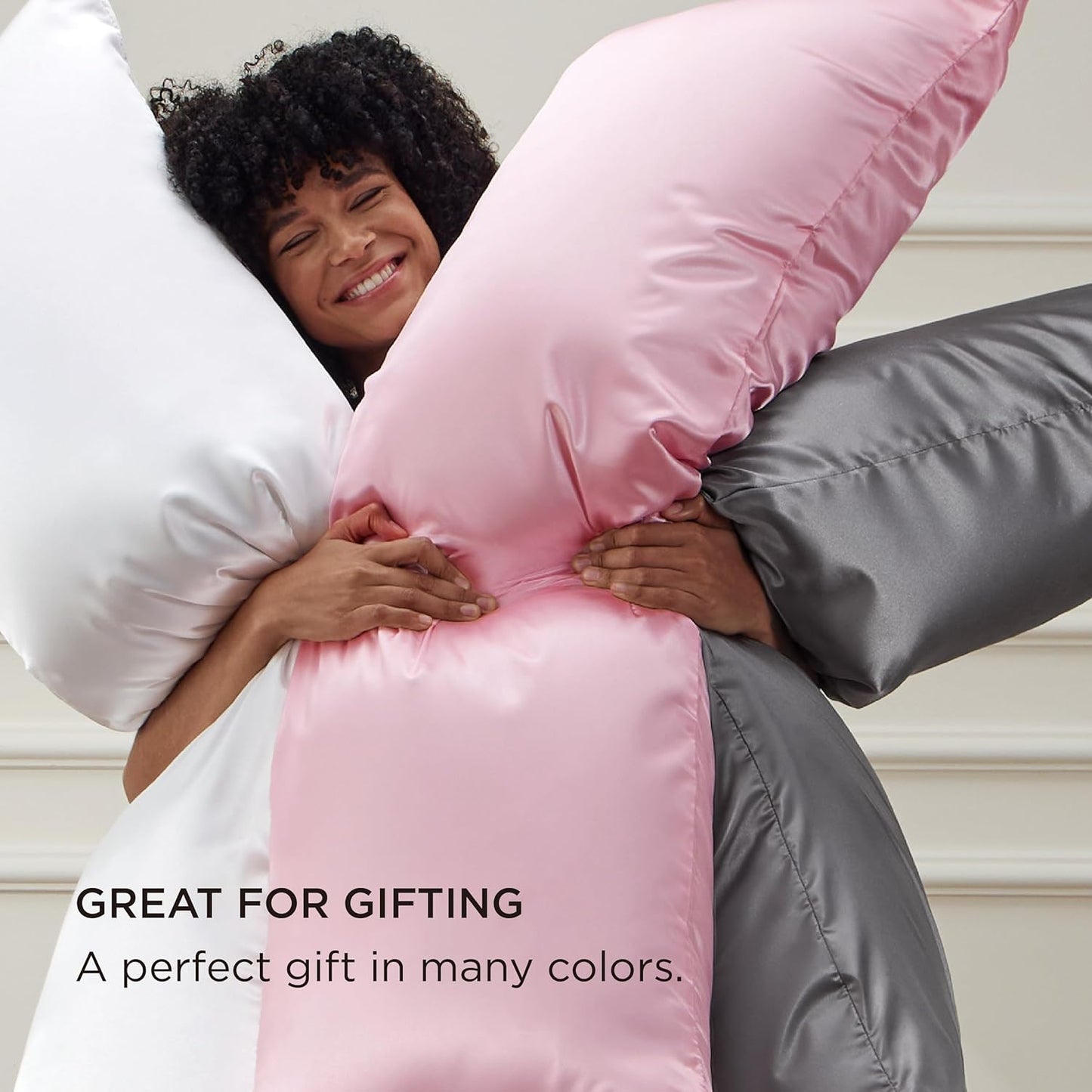 Bedsure Body Pillow Cover 20x54 Inches - Navy Satin Similar to Silk Pillowcase for Hair and Skin, Cooling and Silky Long Body Pillow Pillowcase for Adults with Envelope Closure, Gifts for Women Men