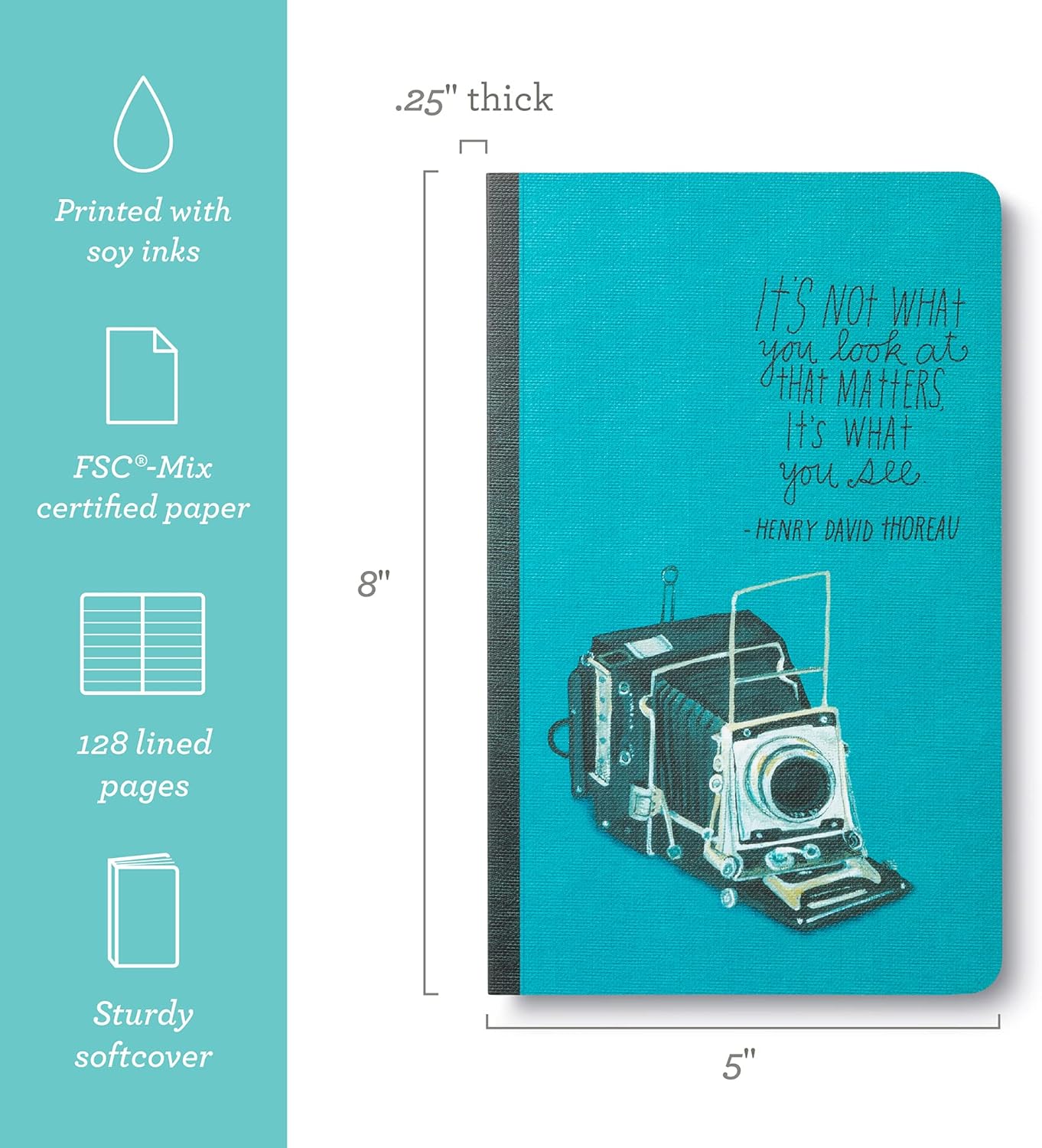 Compendium Softcover Journal - It's not what you look at that matters, it's what you see. – A Write Now Journal with 128 Lined Pages, 5″W x 8″H