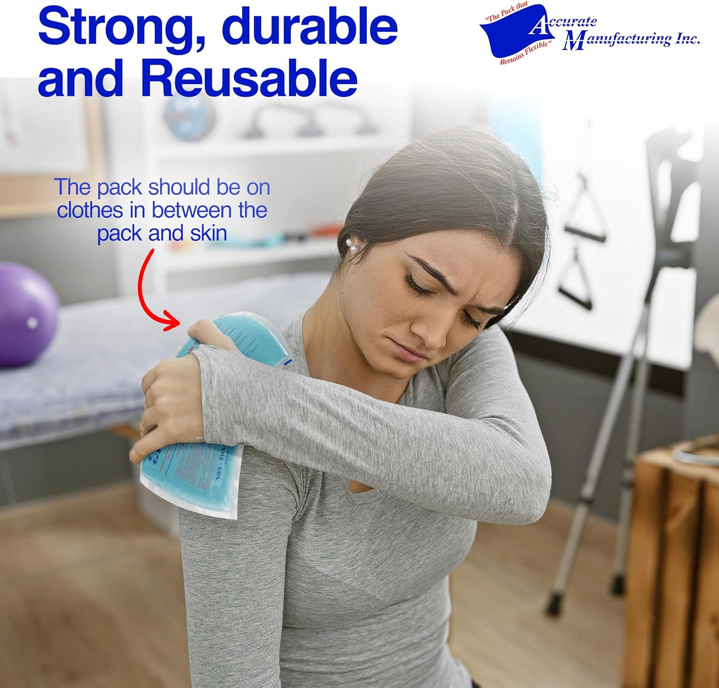 Flexible Reusable Gel Packs for Neck, Wrist, Arm, Back and Shoulder Pain Relief - Versatile Hot or Cold Gel Packs for Injuries, Sore Muscles or Toothache Pain Relief, Blue, 10" x 15", 2 Pack