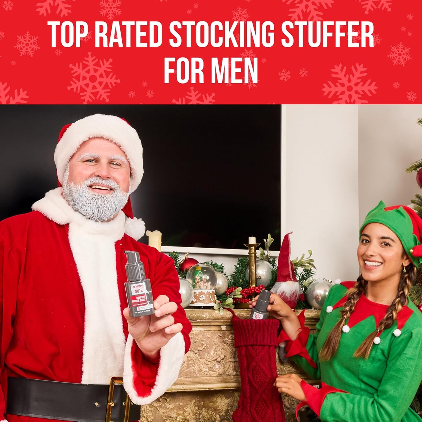 Happy Nuts Comfort Powder Spray: Anti Chafing & Mens Deodorant, Aluminum-Free, Sweat and Odor Control for Jock Itch, Groin and Men's Private Parts (2.75 Ounce (Pack of 2), Fragrance-Free)