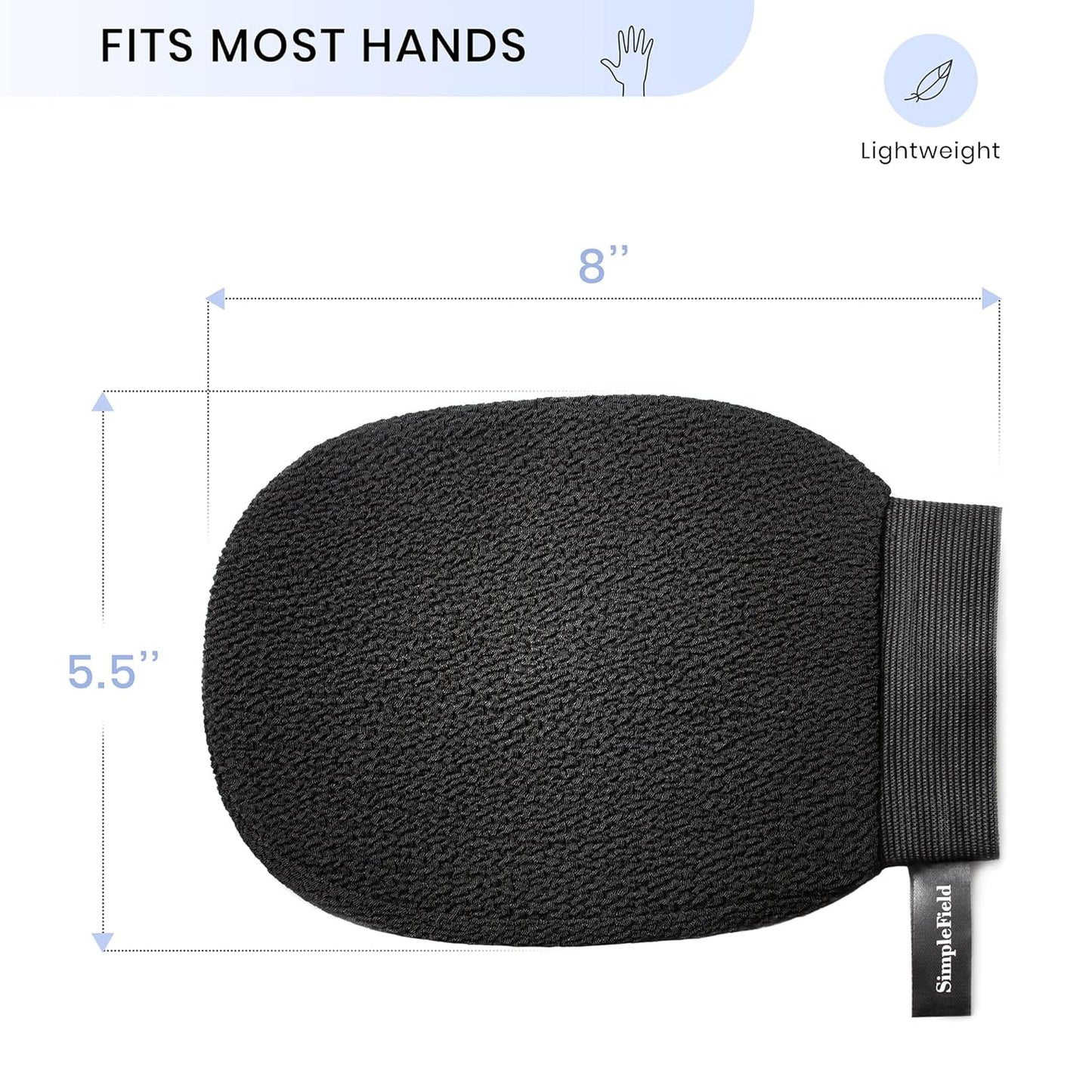 Korean Exfoliating Mitt for Remove Dead Skin. 2 Pack 100% Viscose Kessa Deep Exfoliating Gloves for Body Scrub, Keratosis Pilaris and Self Tanning Removal. Easily Smooth Skin Surface.