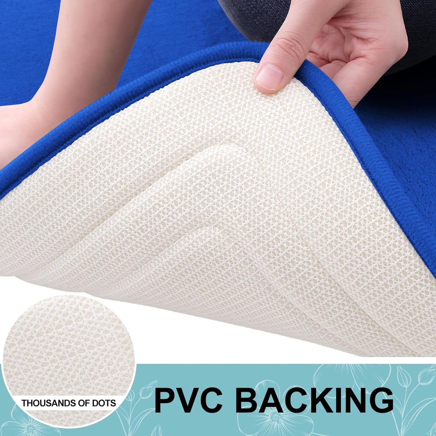 Grandaily Memory Foam Bath Mat Rug 30x20, Ultra Soft, Non-Slip and Absorbent Bathroom Rugs, Machine Wash Dry, Comfortable Bath Carpet for Bathroom Floor, Tub and Shower, Royal Blue