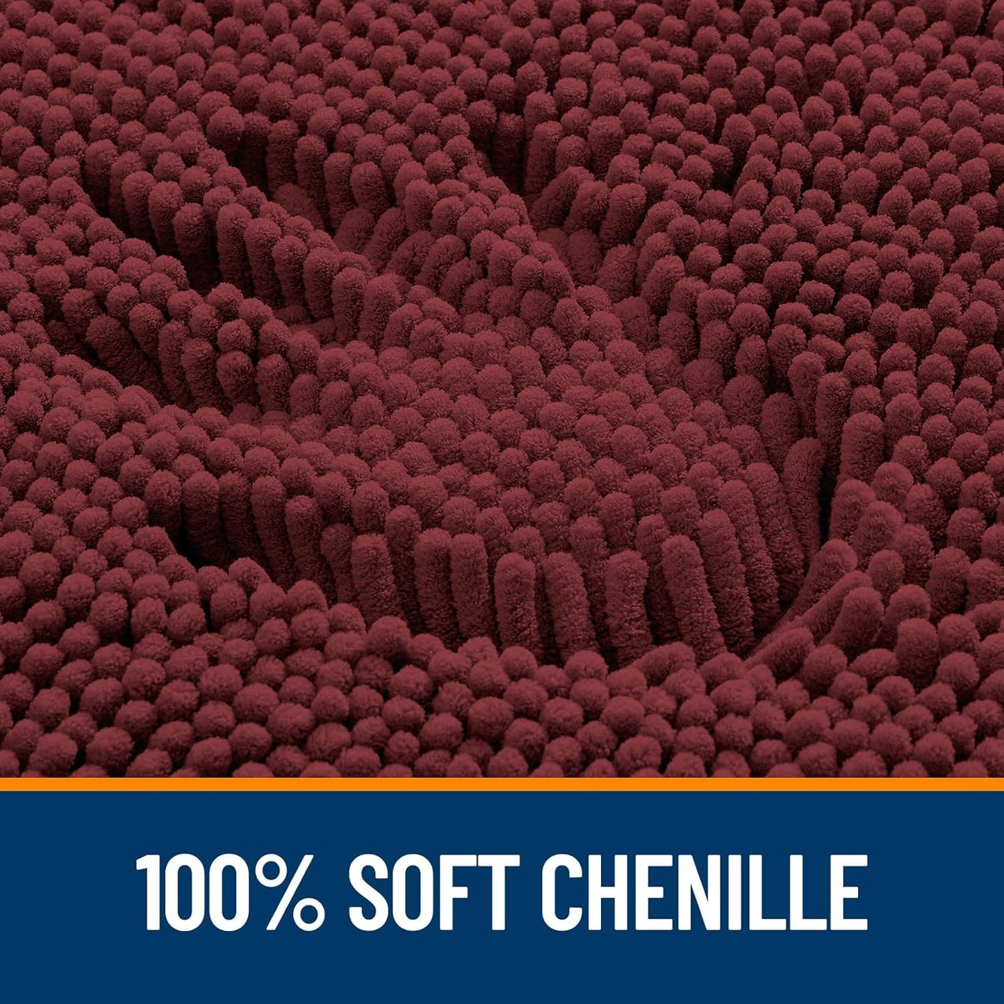 OLANLY Bathroom Rugs 24x16, Extra Soft Absorbent Chenille Bath Rugs, Rubber Backing Quick Dry, Machine Washable Bath Mats for Bathroom Floor, Tub and Shower, Home Decor Accessories, Andorra Red-Brown