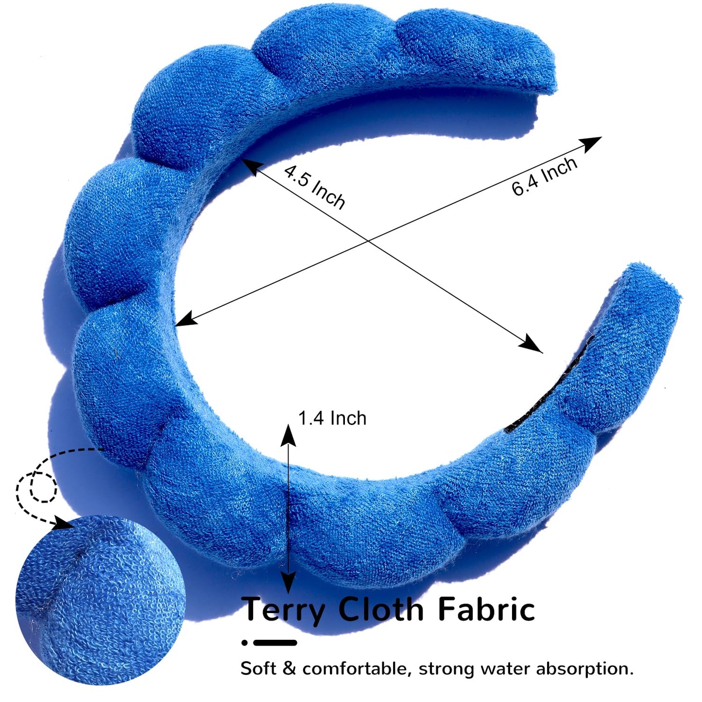 Spa Terry Cloth Headbands for Facial Skincare, Makeup Application, Face Washing, Mask and Skin Treatments