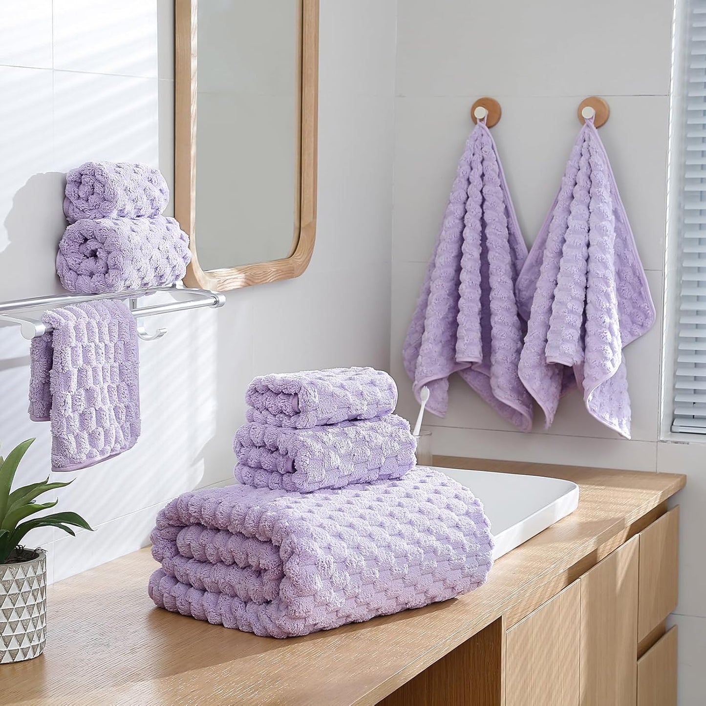 Extra Large Bath Towel Sheet-40x80 Inches Oversized,Super Soft,Quick Dry,Microfiber Shower Towels Highly Absorbent,Plush Bathroom Towels for Adults, Premium Quality (Lavender, 2PCS)
