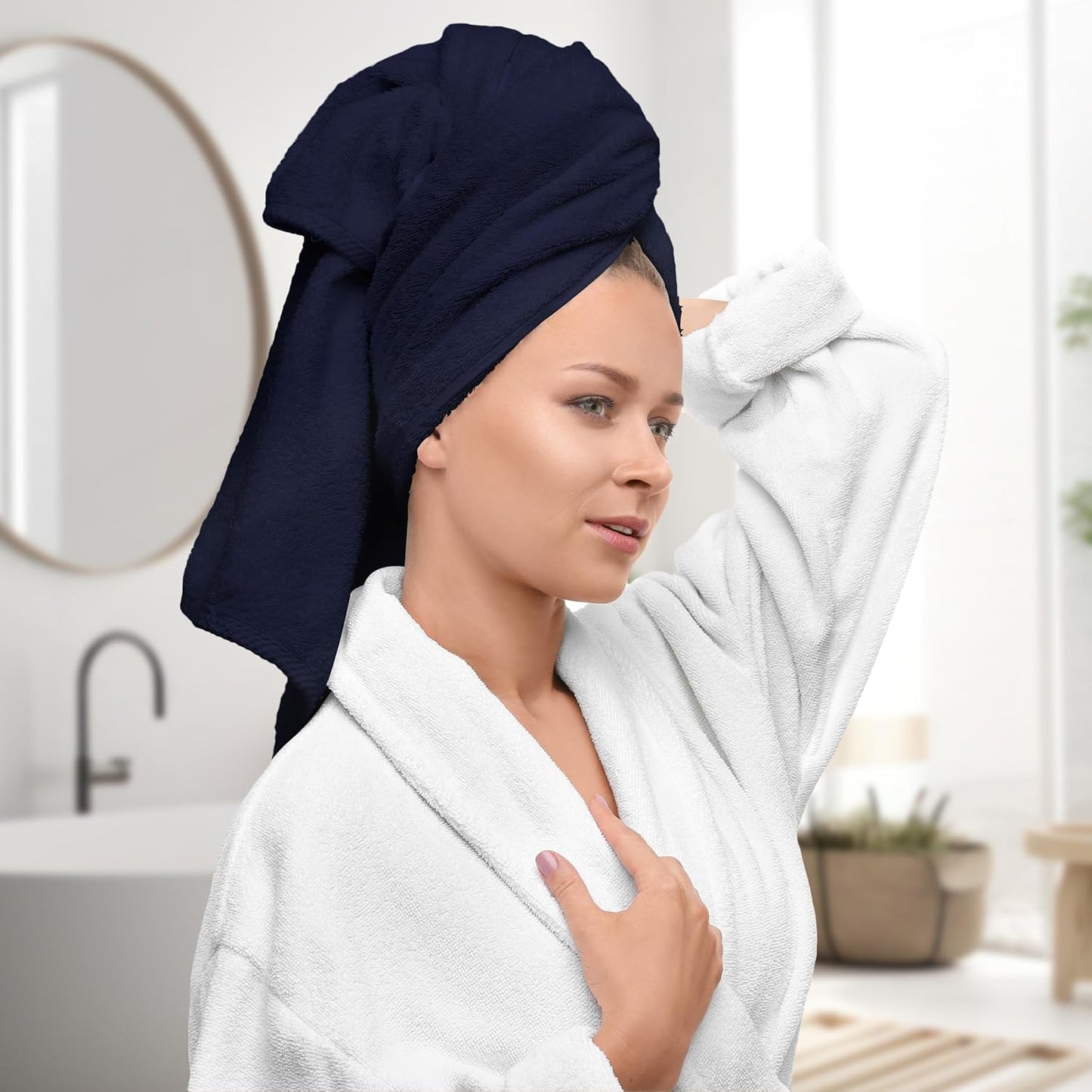 Avalon Towels Navy Blue Bath Towels Set of 4 pcs (27x54 inches), 100% Cotton Towel Absorbent and Quick Dry Navy Towel for Bathroom, Super Soft and Perfect for Daily Use