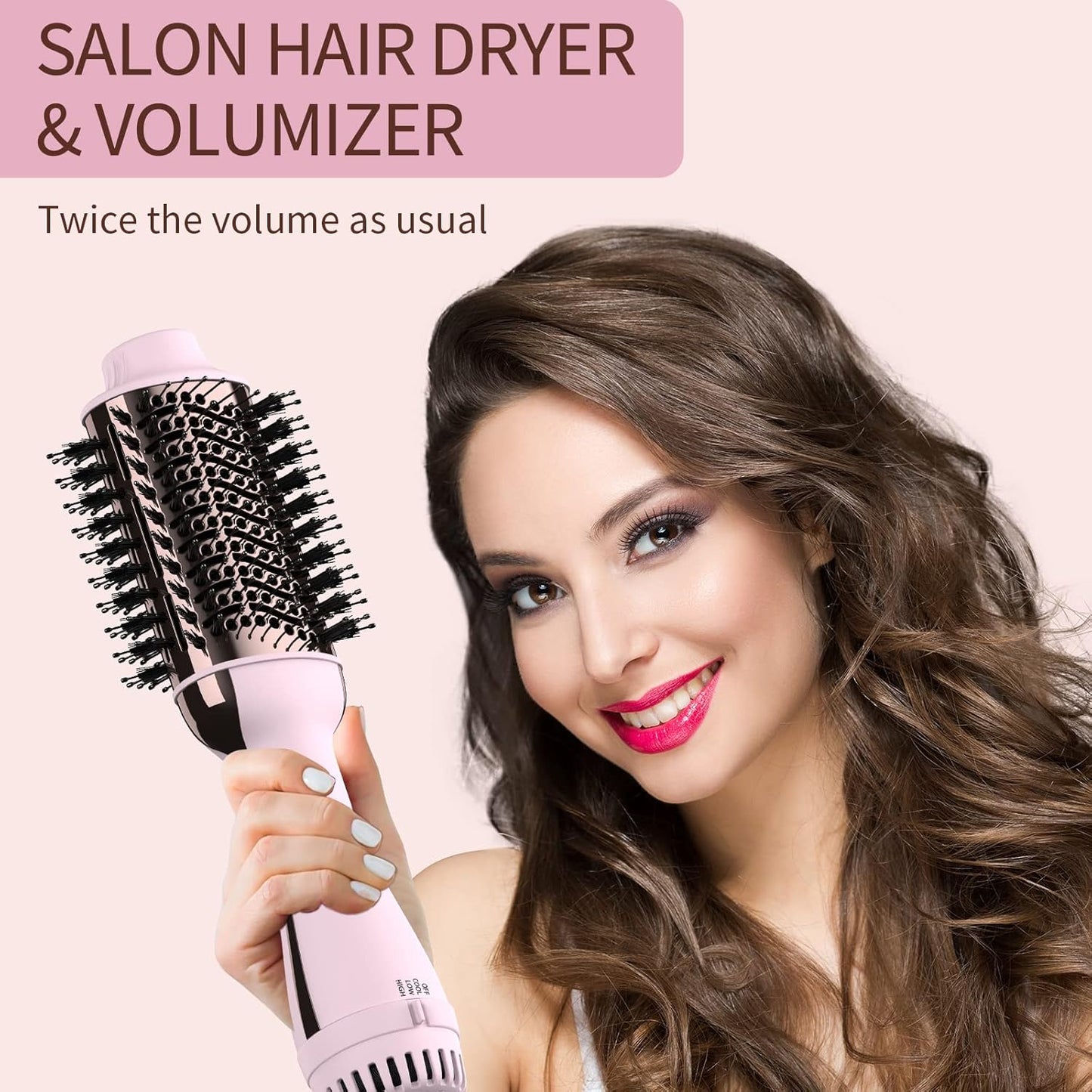 Hair Dryer Brush Blow Dryer in One, Upgraded 4 in 1 Hair Dryer and Styler Volumizer with Negative Ion Anti-frizz Ceramic Titanium Barrel Hot Air Hair Straightener Brush