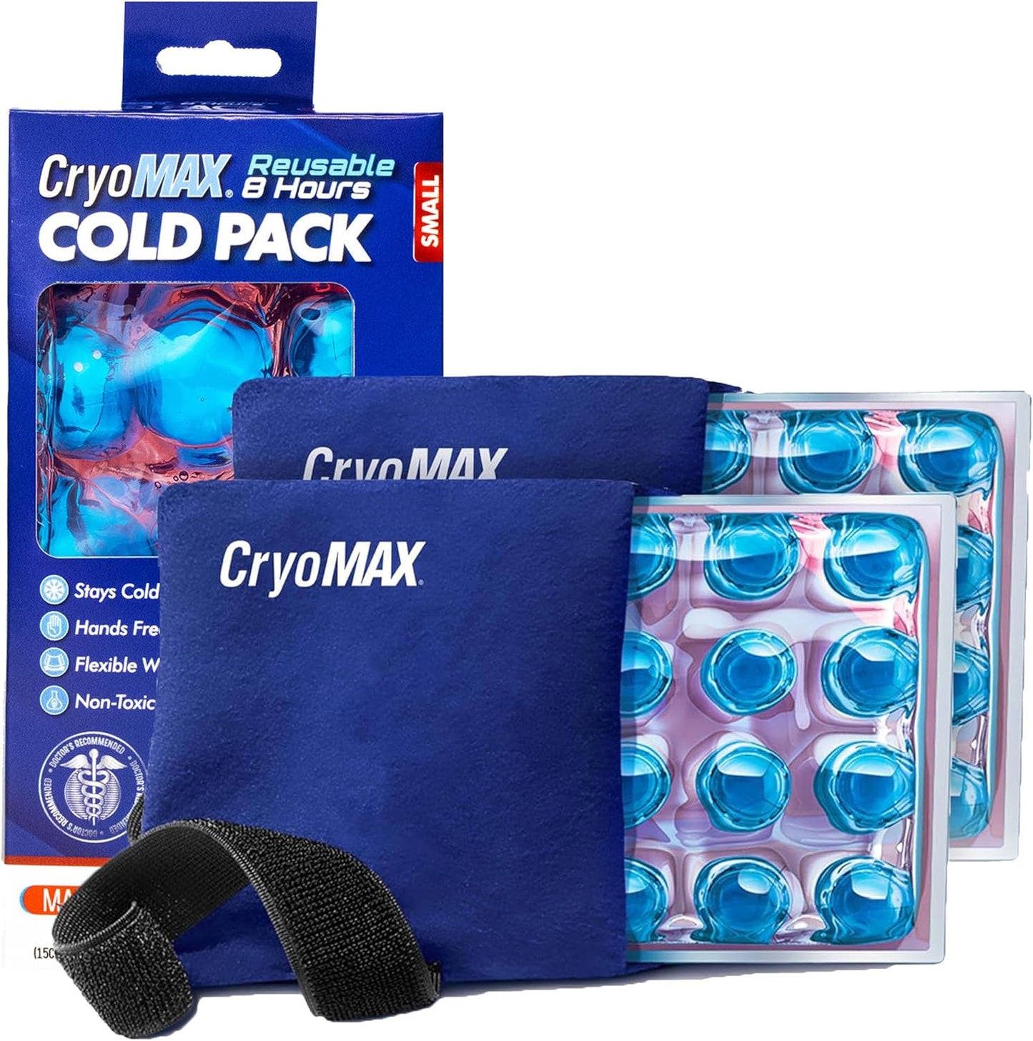 CryoMAX Cold Pack, Reusable, 8 Hour Cold Therapy Ice Pack, Small, 6"x 6" (Pack of 2)