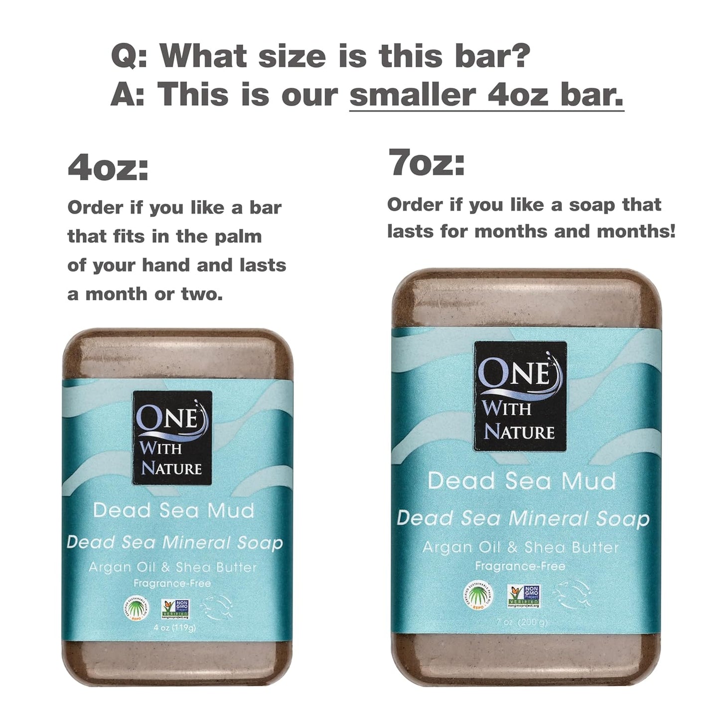 One With Nature Dead Sea Mud Soap 4oz 3-Pack – Purifying and Exfoliating Soap Bar with Dead Sea Salt Minerals for Face & Body, for Men & Women, Unscented