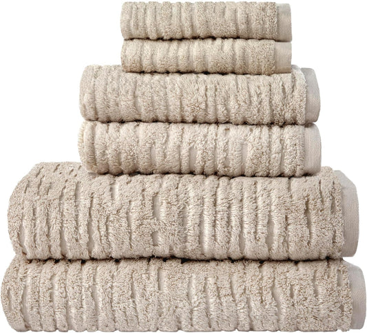 SKL Home CloudSoft Cotton Luxury 6-Piece Towel Set, Oatmeal