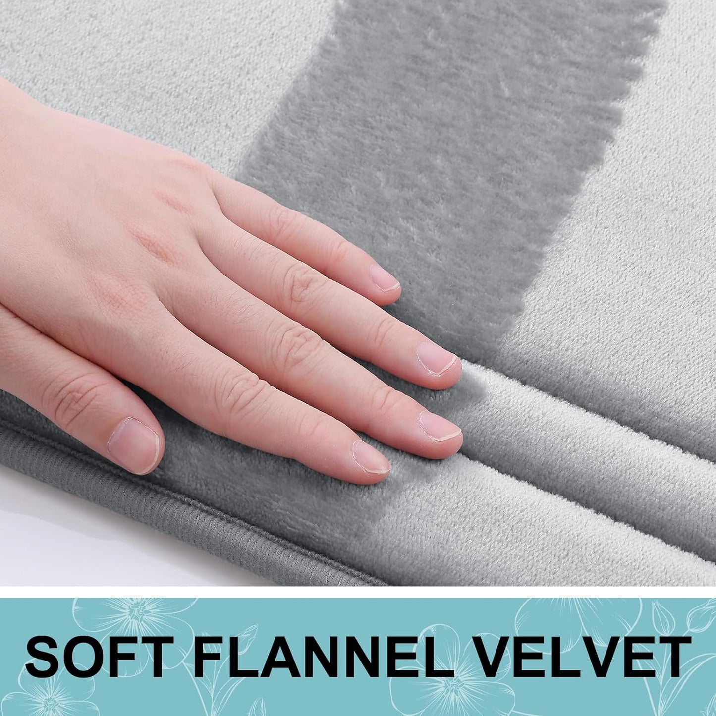 Grandaily Memory Foam Bath Mat Rug 59x24, Ultra Soft, Non-Slip and Absorbent Bathroom Rugs, Machine Wash Dry, Comfortable Bath Carpet for Bathroom Floor, Tub and Shower, Grey