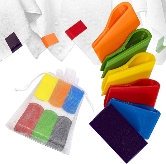 Towel Keep - 6 Pack Towel Tags - Colored Towel Clips for Identification of Your Towel - Towel Clip