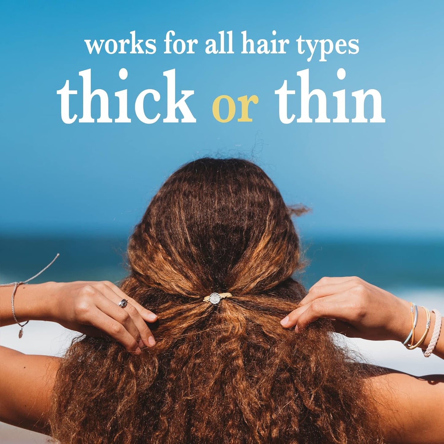 K'lani Hair Tie Bracelets for Women - Elastic Hair Bands That Double as Stylish Jewelry - Celebrate - Large