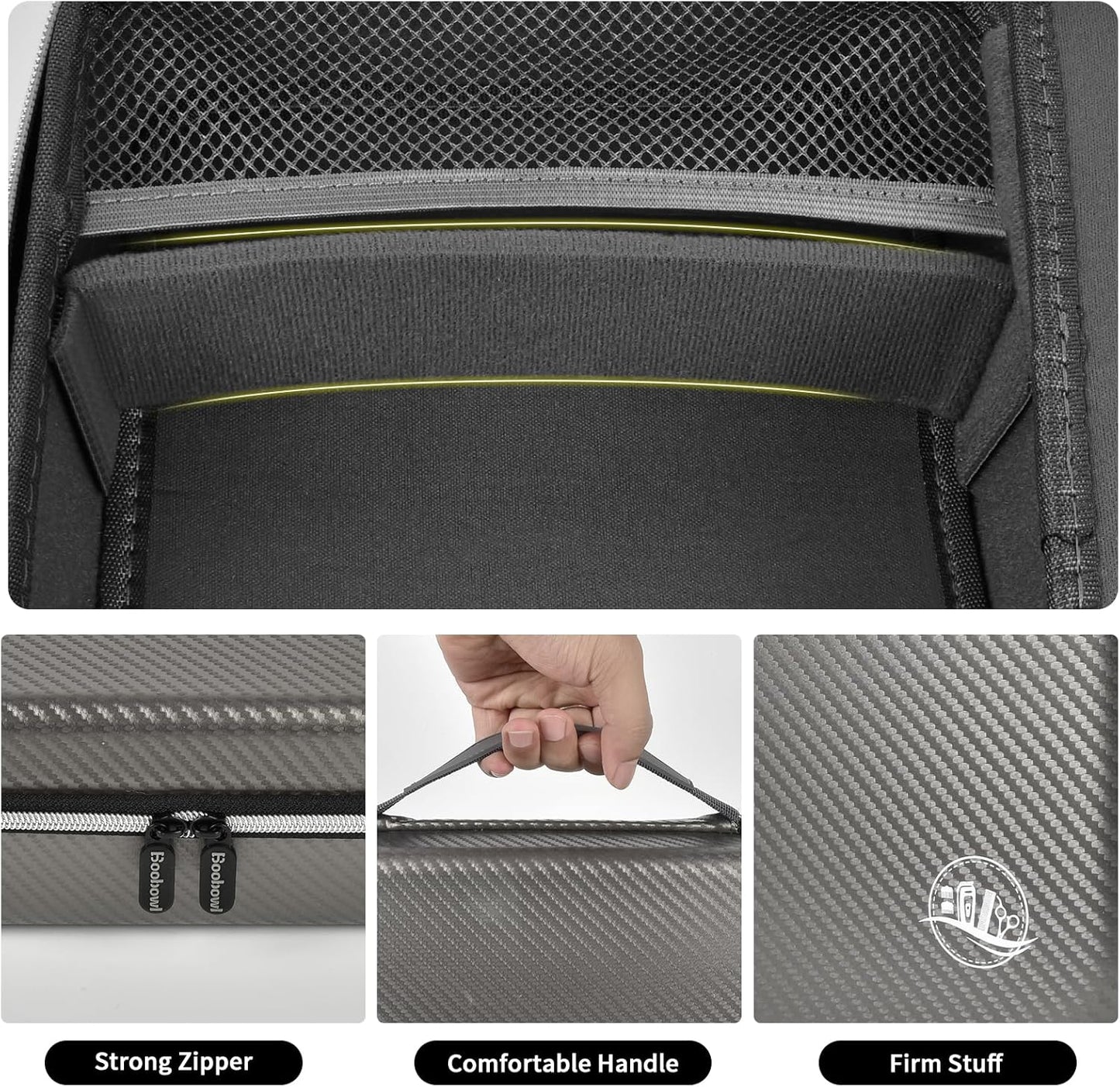 Boobowl Hard Travel Case for Hair Clippers, Hair Cutting Barber Supplies Organizer Bag, Trimmer Storage Holder for Ufree/for Wahl Men Razor Guard Grooming Kits -Box Only (Dark Grey)