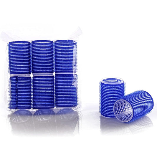 6PCS Roller Curlers For Medium Short Bangs, Heatless Curlers Create Natural Curly Hairstyles (Large Blue 6-Pack)