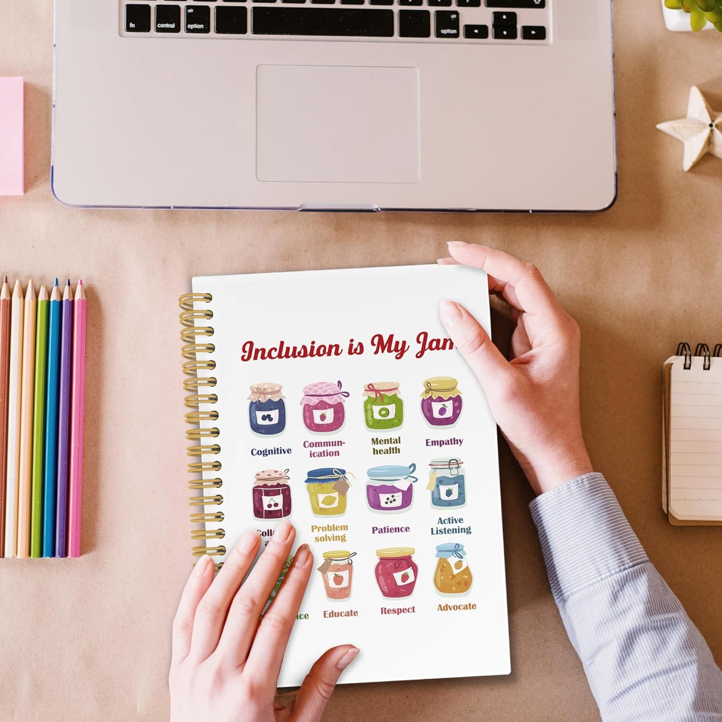 Mental Health Spiral Notebook, Neurodiversity Autism Awareness Journaling Notebooks for Teacher, Autism Accept Hardcover Journals for Office 160 Pages 5.5 x 8.3 Inch, Gifts for Autistic Adults