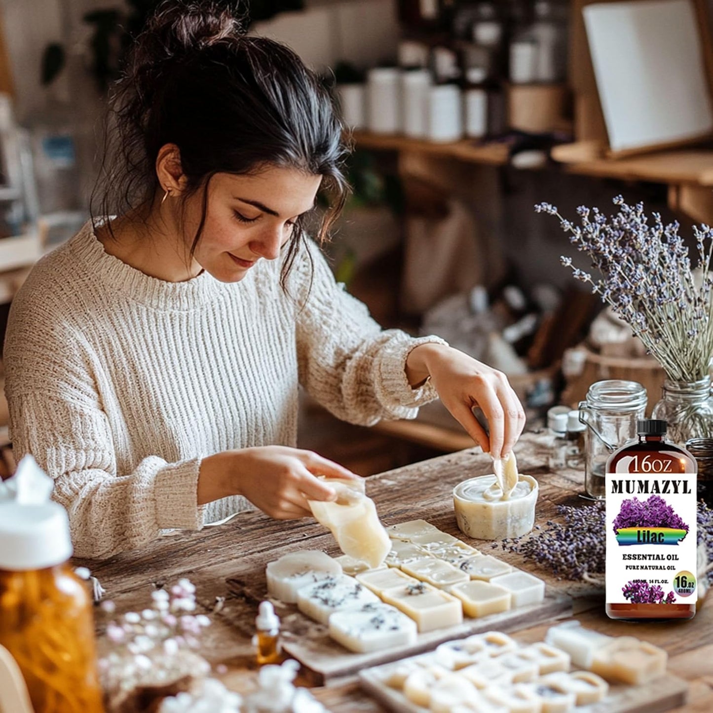 Lilac Essential Oil, Lilac Oil 16 Fl Oz 480ML for Diffuser Humidifier Yoga Cleaning DIY Candle Soap Making Essential Oils