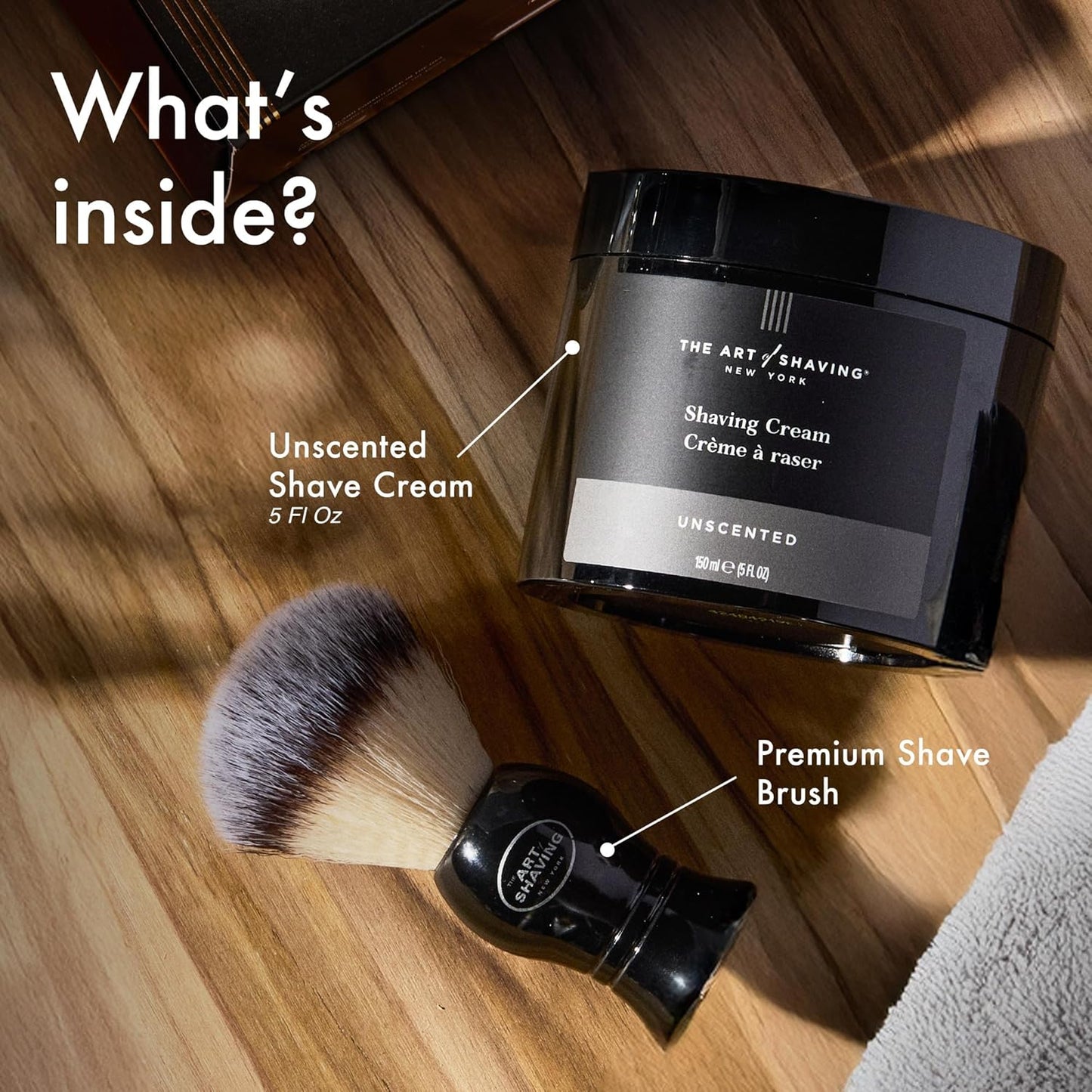 The Art of Shaving Icon Duo Kit – Unscented Shaving Cream (5 oz) and Shaving Brush – Prevents Shaving Burn for the Perfect Shave – Safe for Sensitive Skin