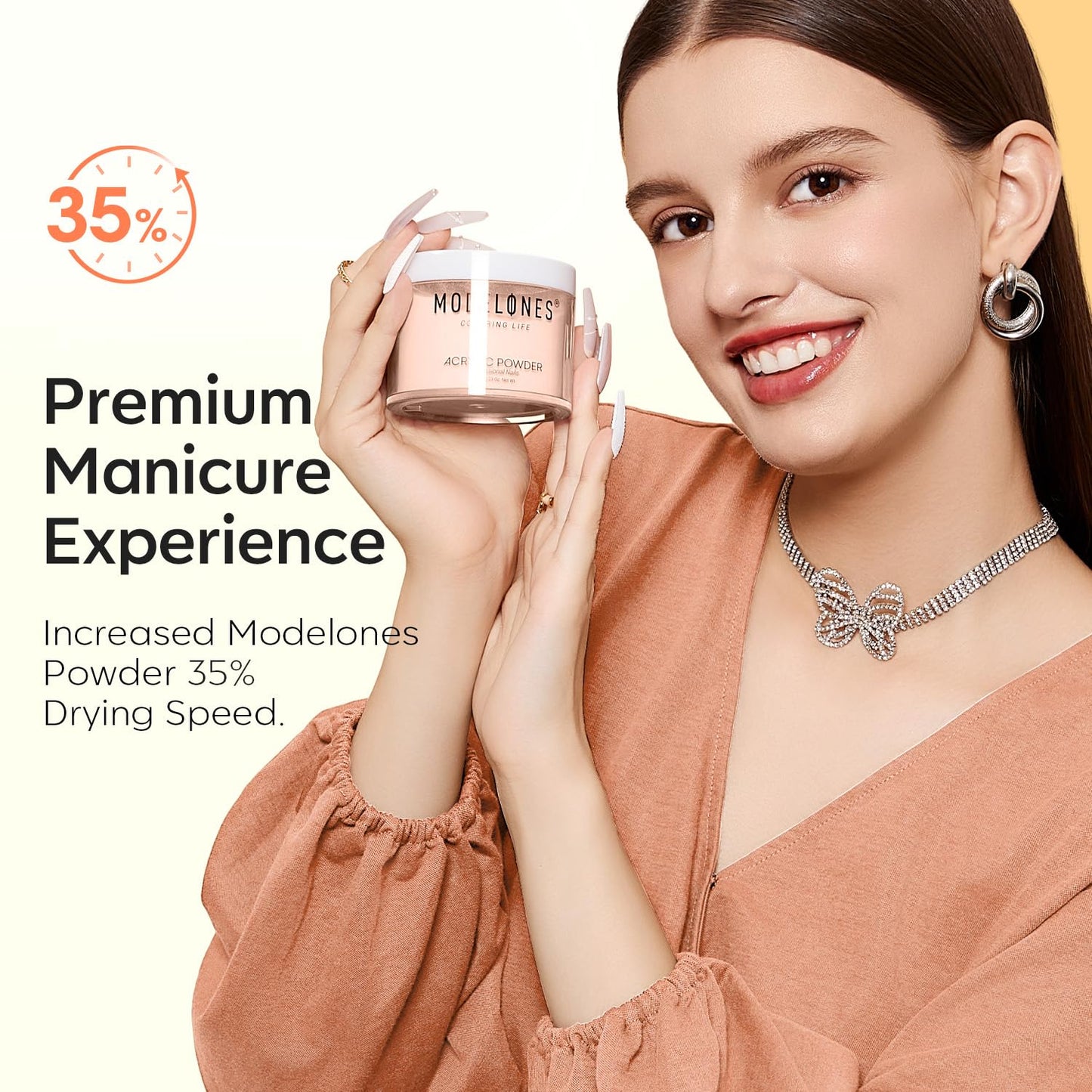 Modelones Acrylic Powder, 4.23oz/120g Cover Nude Blush Large Capacity Professional Acrylic Nail Powder Polymer for 3D French Nails Manicure Extensions & Carving