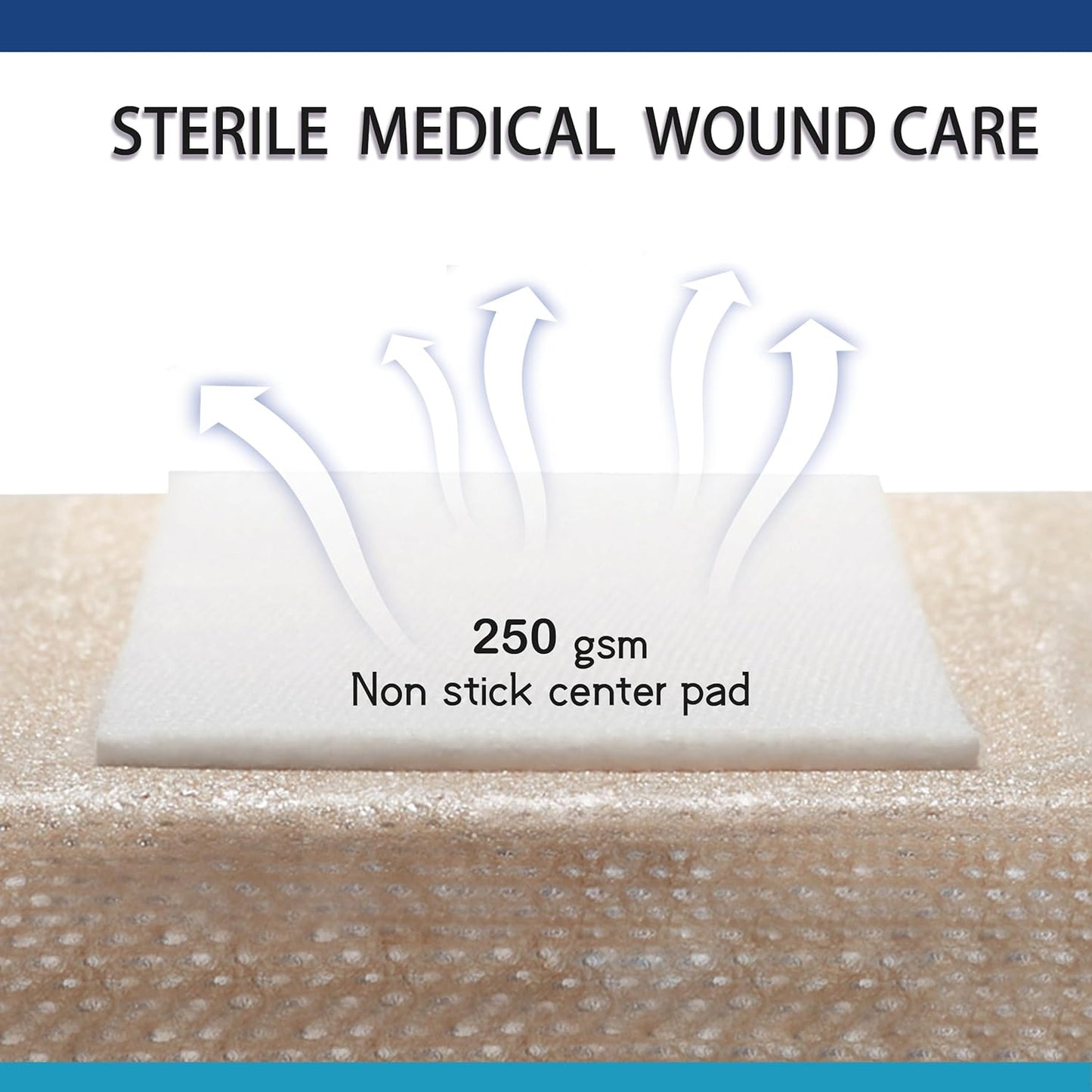 4"X8" 25 PCS Extra Large Sterile Nude Island Dressing Bandage for Wound - Self-Adhesive Boarded Gauze Pads - Latex Free - Medical Grade (Nude, 4"X8"-25PCS)