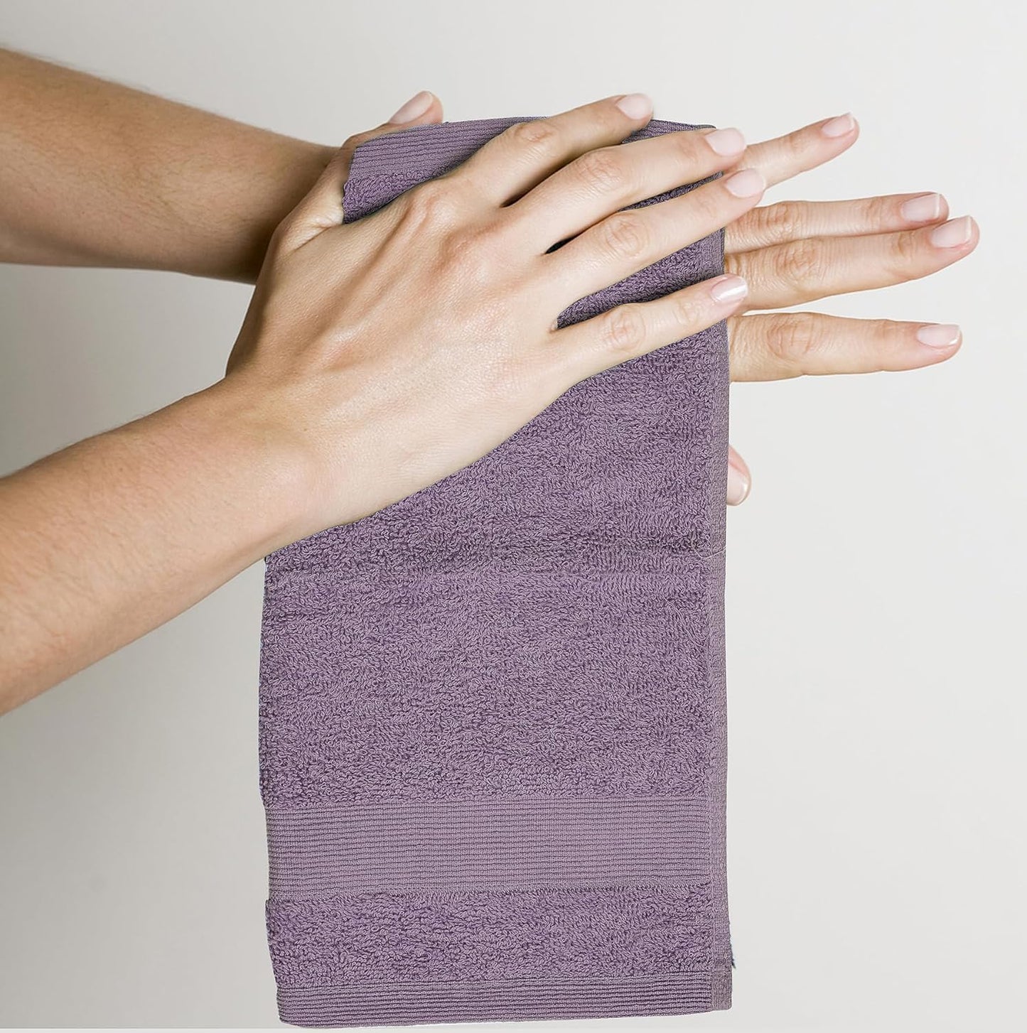 Premium Wash Cloths Pack of 12 (13" x 13") 100% Ring Spun Cotton | Luxury Washcloths | Ultra Soft Face Towels | Highly Absorbent Wash Cloths for face (Purple Ash)