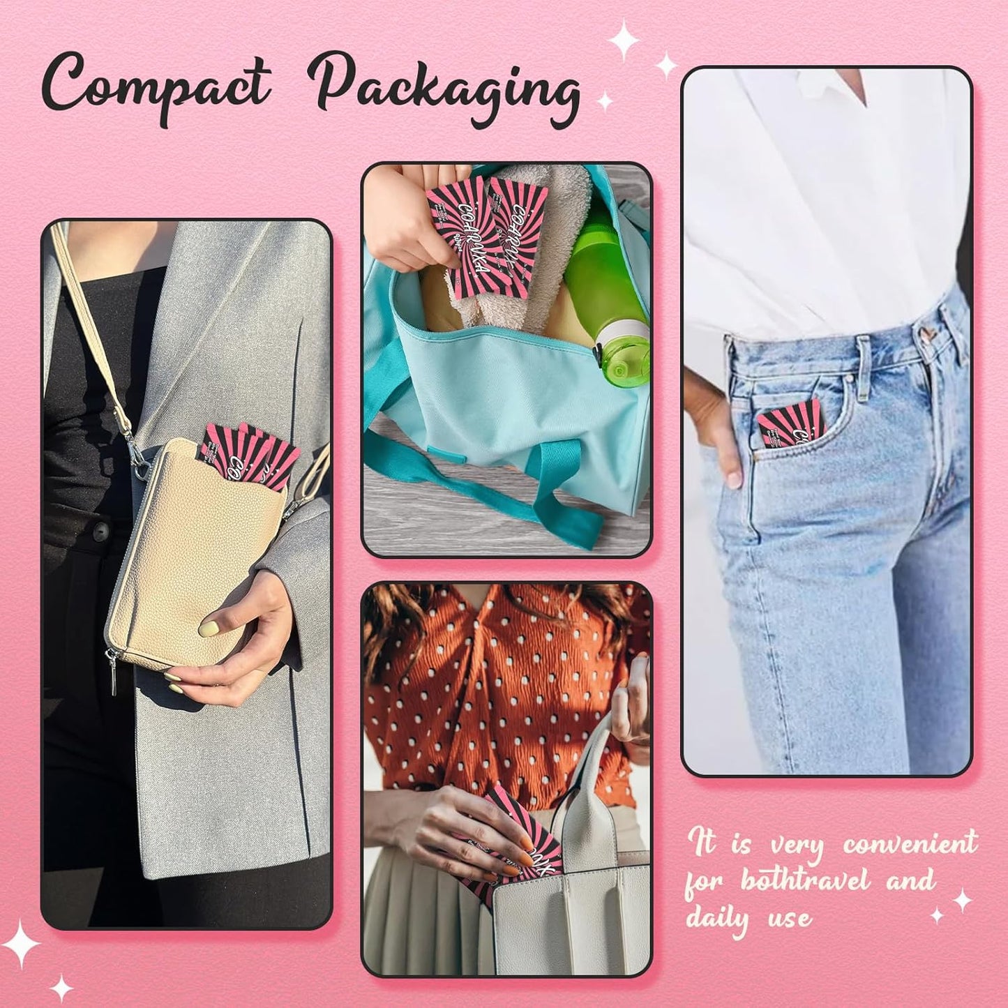 Pink Fresh Body Wipes 100 pieces of deodorant Wipes And Travel Deodorant Individually Wrap Hypoallergenic Mini Deodorant And Travel To Clean Skin For Female Male Teenagers