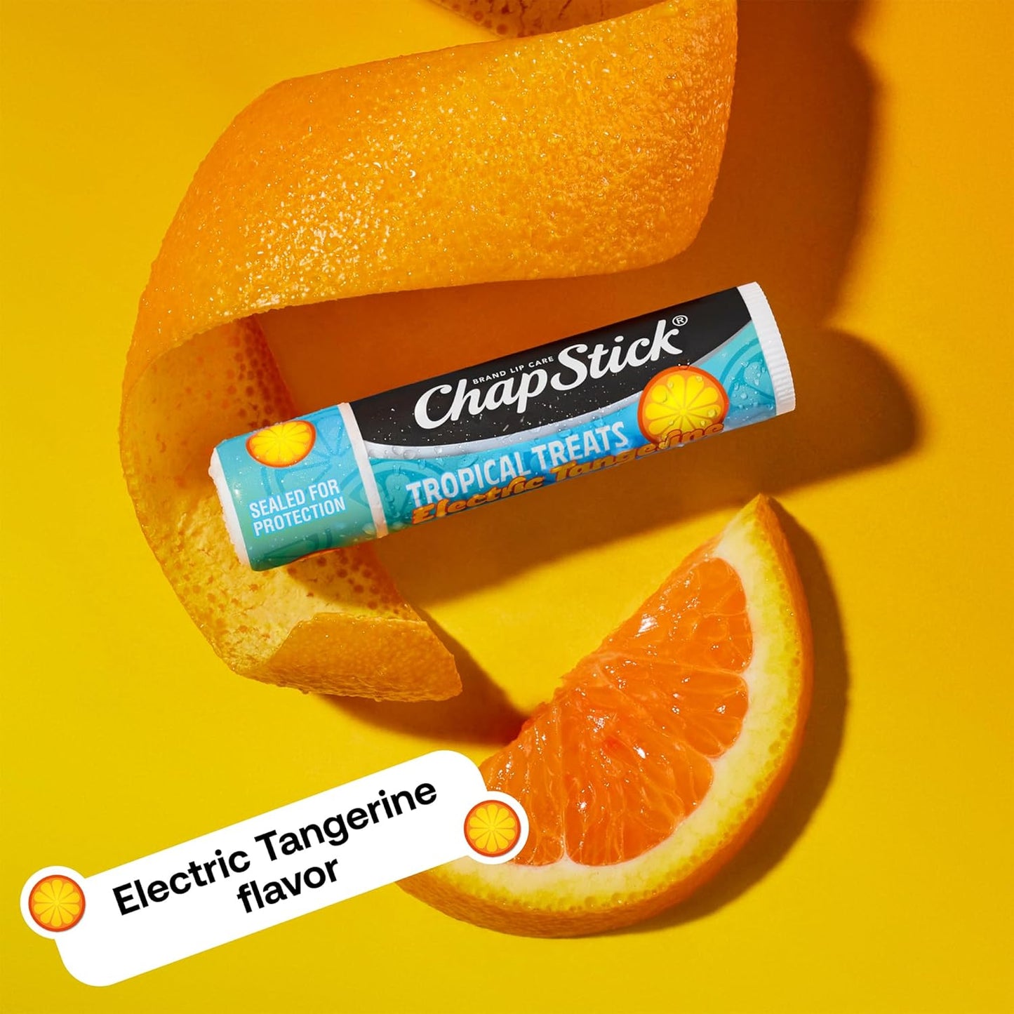 ChapStick Lip Care, Tropical Treats Collection (36 Sticks) – Electric Tangerine, Fizzy Grape & Zingy Watermelon, Bulk Lip Balm, 0.15 Oz Ea