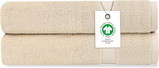 Delara Organic Cotton Luxuriously Plush Hand Towel Pack of 2 | GOTS & OEKO-TEX Certified | Premium Hotel Quality Towels | Feather Touch Technology|650 GSM Long Staple|Soft, Quick Dry & Ultra-Absorbent