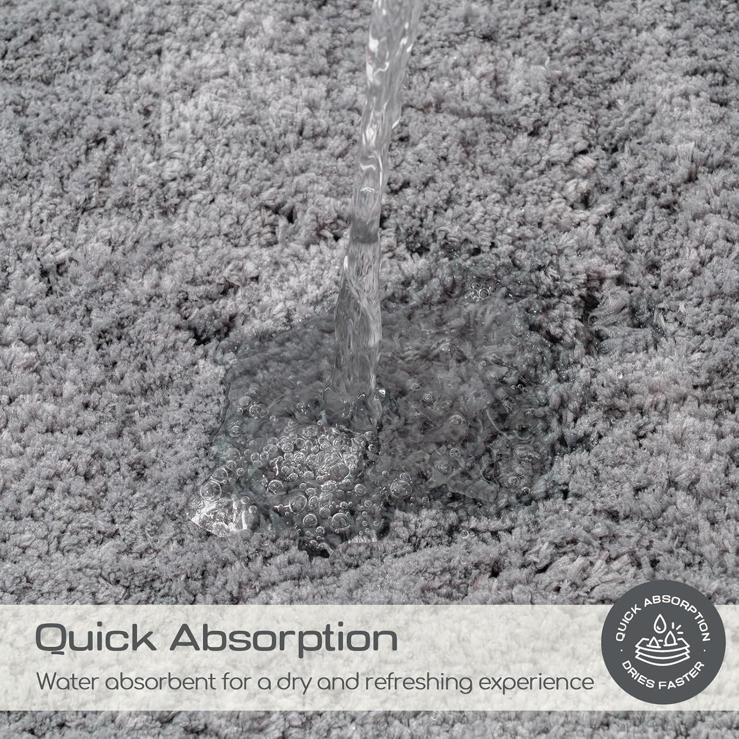 ROSMARUS Shaggy Bath Rug 1724 Gry