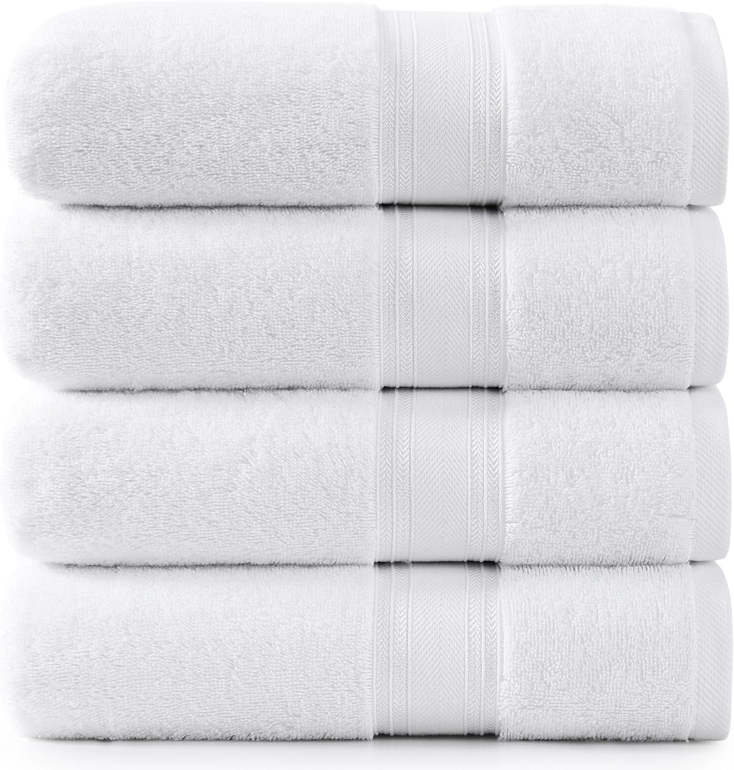 LANE LINEN 100% Cotton 4 Pack Bath Sheets (35"x66") - Zero Twist Cotton - Extra Large Bath Towels Set - Quick Drying, Soft & Absorbent Oversized Bathroom Towel Sets - Hotel Quality - White Towels