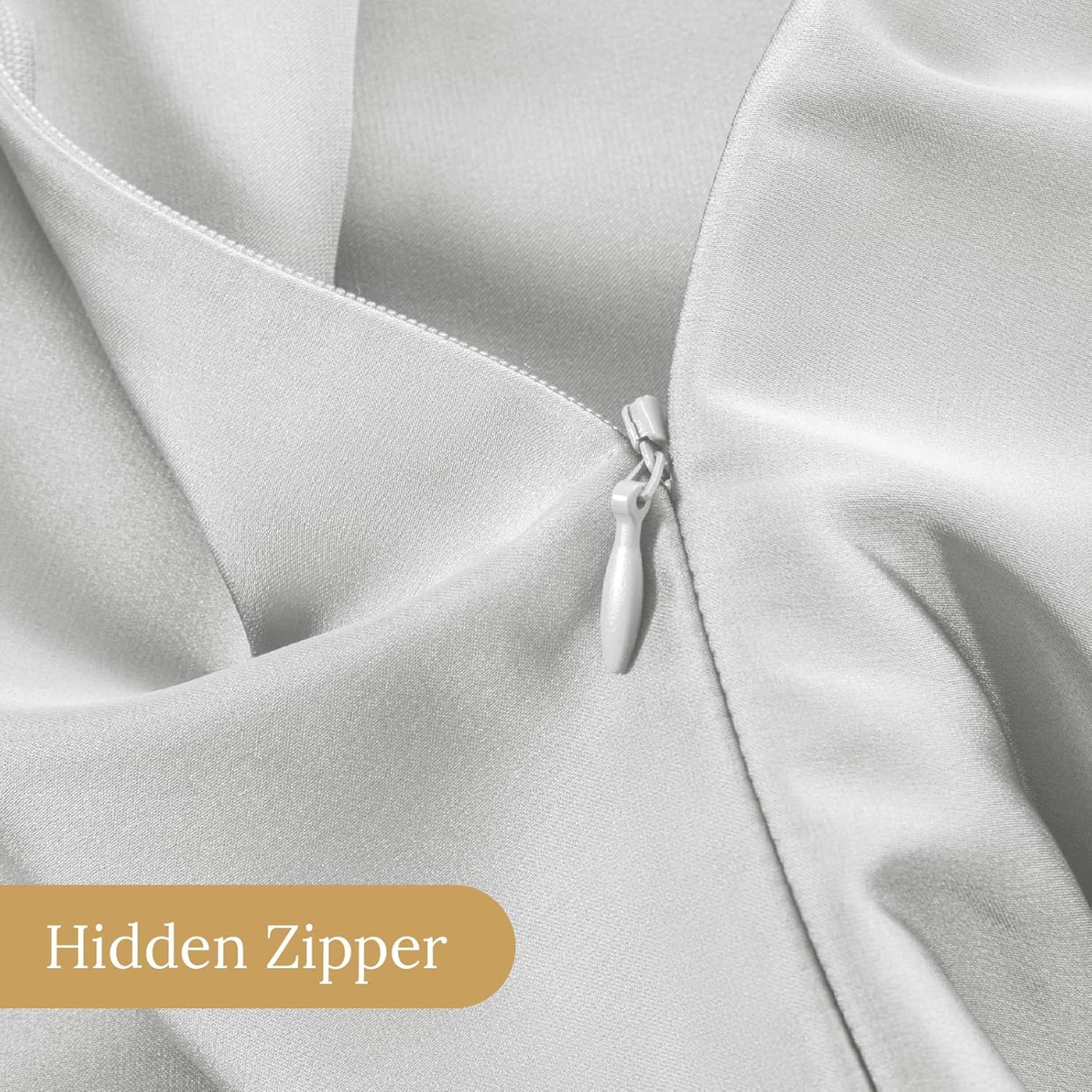 INFIIXSO Mulberry Silk Pillowcase for Hair and Skin, Silk Pillow Cases Queen Size with Hidden Zipper 20x30 Inches, Ultra Smooth and Soft Cooling Pillow Cases for Hot Sleepers(Light Grey, 1 Pack)