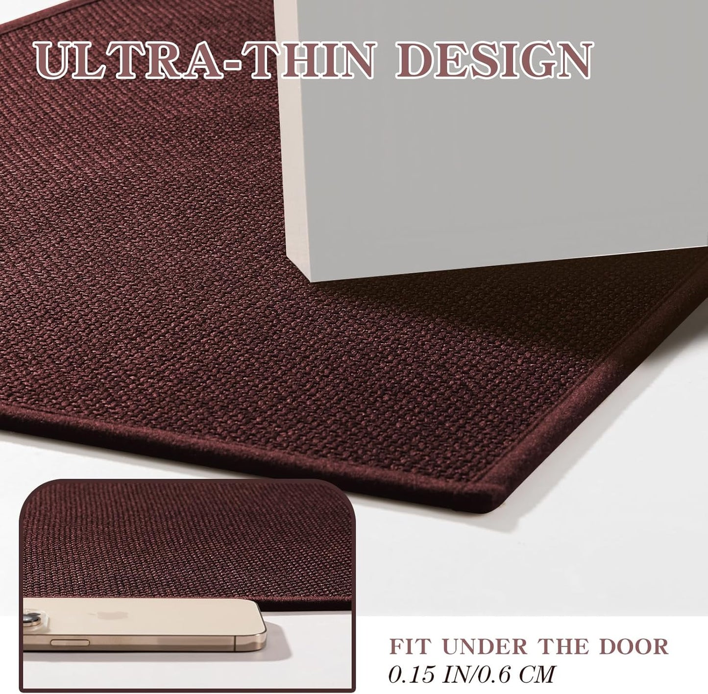 chakme Bathroom Rugs Mat 36x24, Ultra Thin Non Slip Bath Mat Large Quick Dry Absorbent Bath Mat for Bathroom Floor, (Dark Purple, 36"x24")