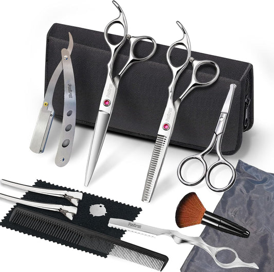 Scissors for Hair Barber Shears Kit, Fozirut Professional Hair Cutting Scissors Set Haircut Scissors Blending Shears Set, Salon Hair Trimming Scissors Layering Shears to Cut Hair for Women Men
