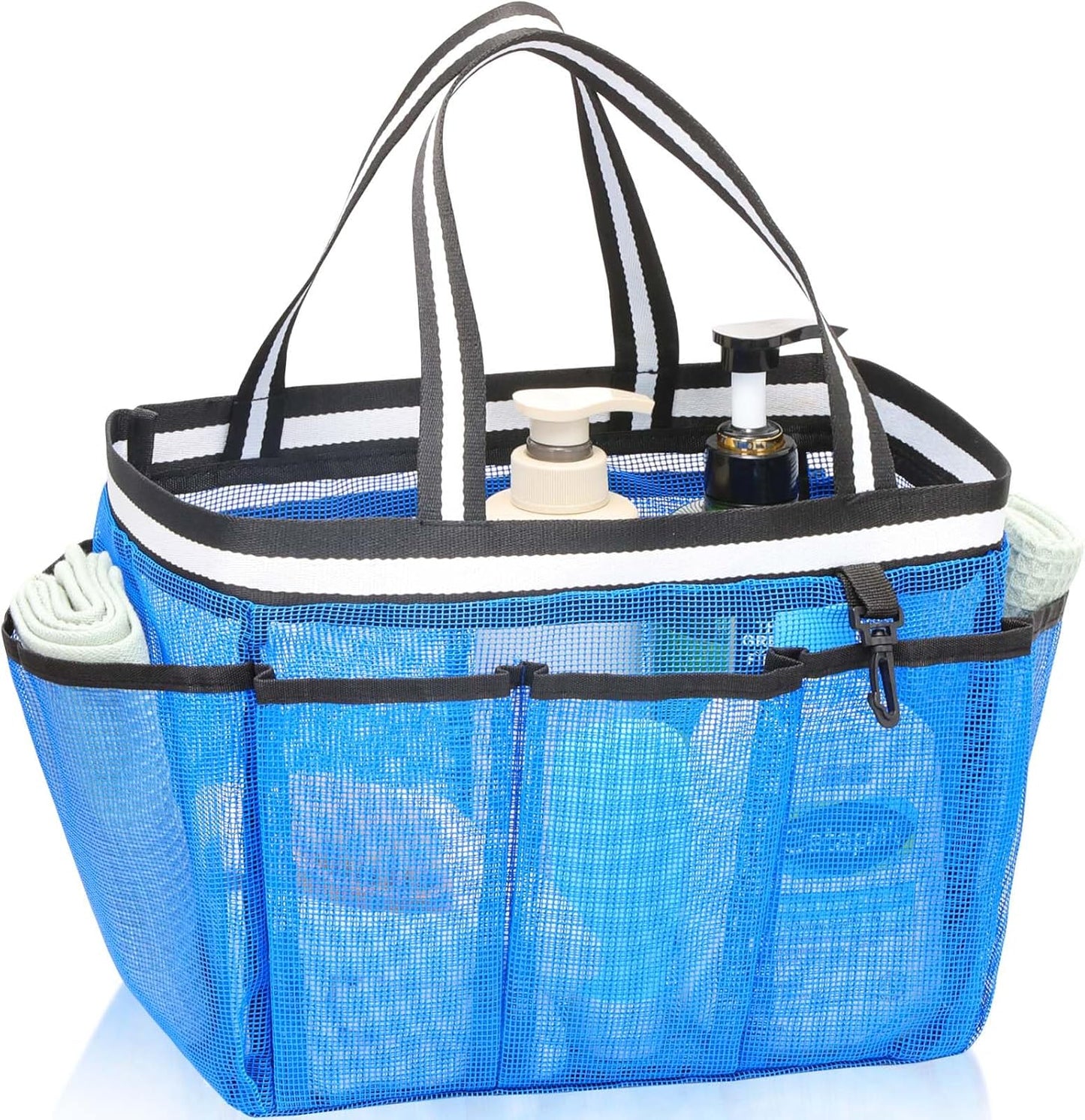 Mesh Shower Caddy Portable Shower Bag for College Dorm Camping Travel Gym(Blue)