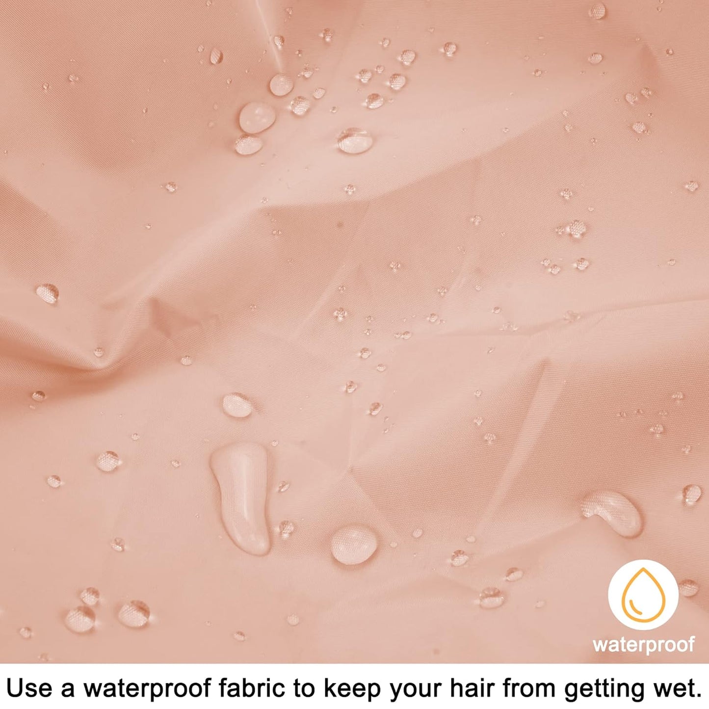 Reusable Shower Cap for Women, Large Waterproof Shower Essentials Bonnet Washable Elastic Band Bath Hair Wrap Hat for Long Hair, Braids(Pink&Beige)