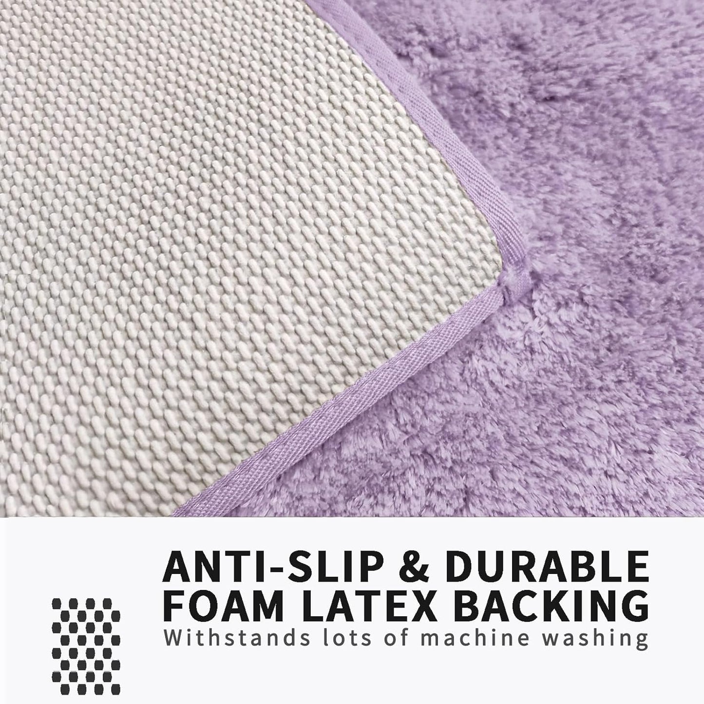 FIFU Bathroom Runner Rug 24" W x 60" L, Bath Mats for Bathroom, Bedroom & Kitchen, Non-Slip Rubber Latex Backing, Comfort & Soft Shower Bathmat & Carpet for Sink, Home & Hallways, Lavender
