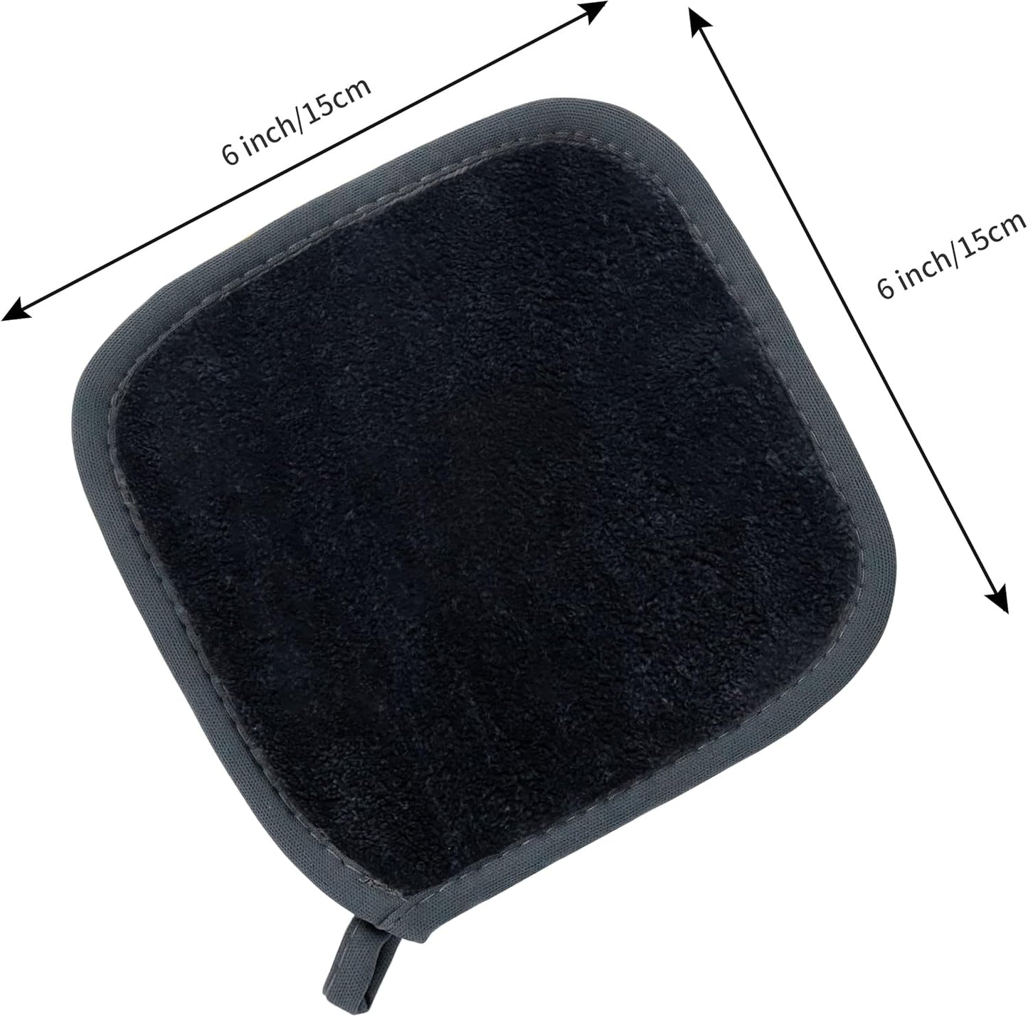 Polyte Premium Hypoallergenic Microfiber Fleece Makeup Remover and Facial Cleansing Cloth 6 x 6 in, 10 Pack (Dark Gray, Pink)