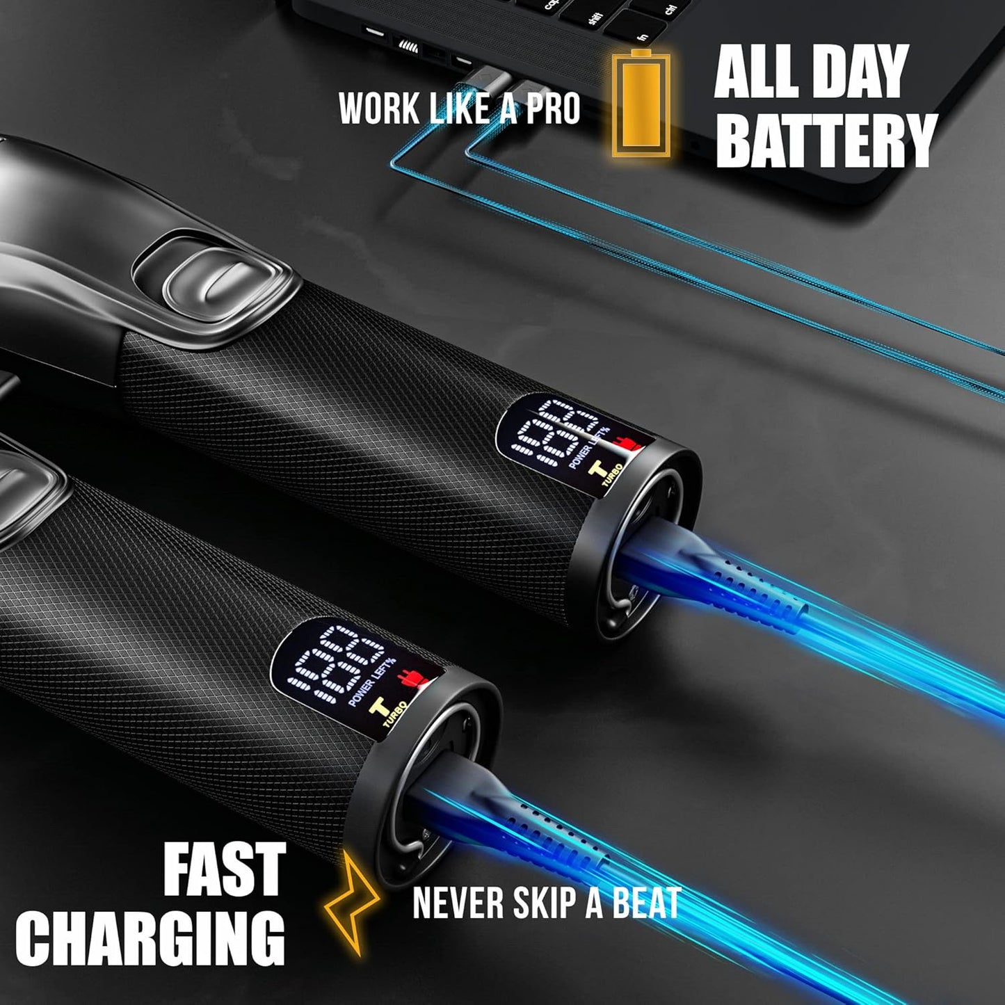 Novah® Professional Hair Clippers for Men, Professional Barber Clippers and Trimmer Set, Mens Cordless Hair Clipper for Barbers Haircut Kit Fade