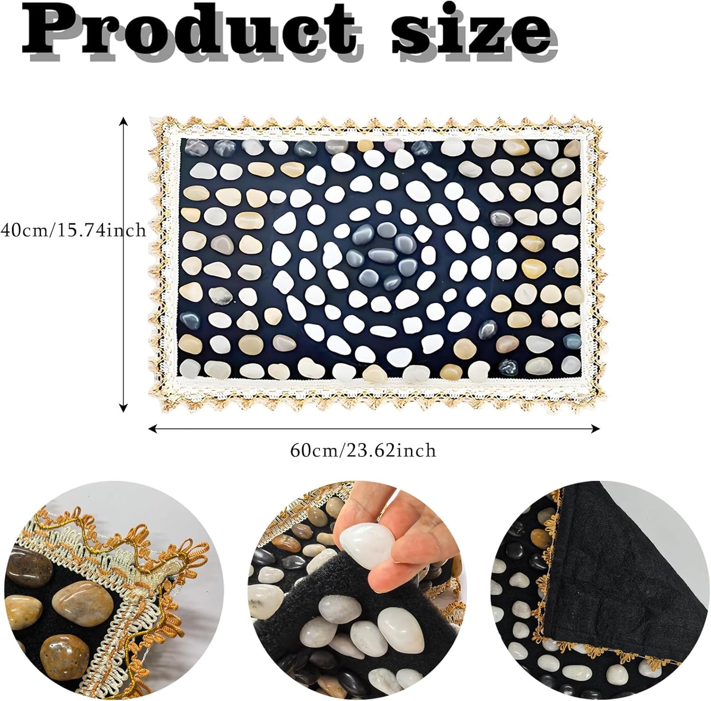 LIYAOLI Reflexology Foot Massager Mat - Acupressure Pebble Pad for Stimulating Blood Flow, Pain Relief & Relaxation for Office and Home Use (15.7" x 23.6")